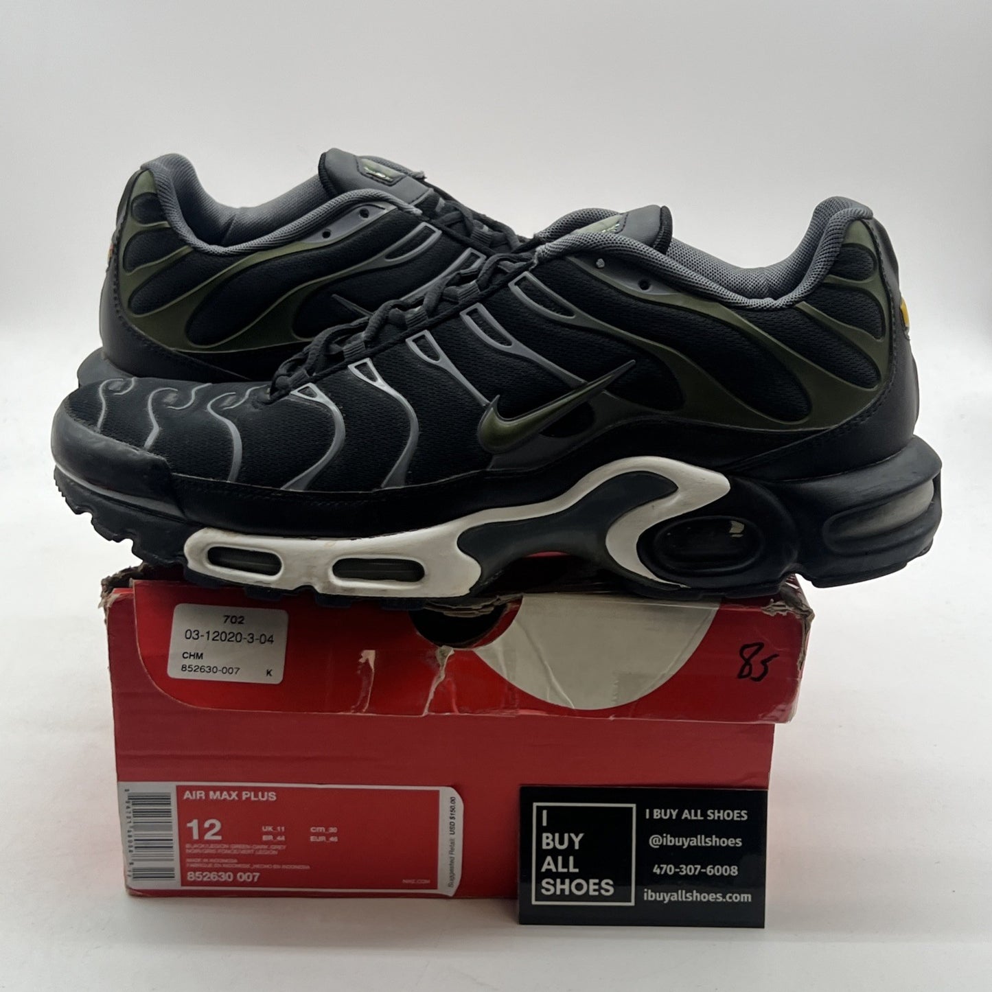 Size 12 - Nike Air Max Plus Black Legion Green (852630-007)