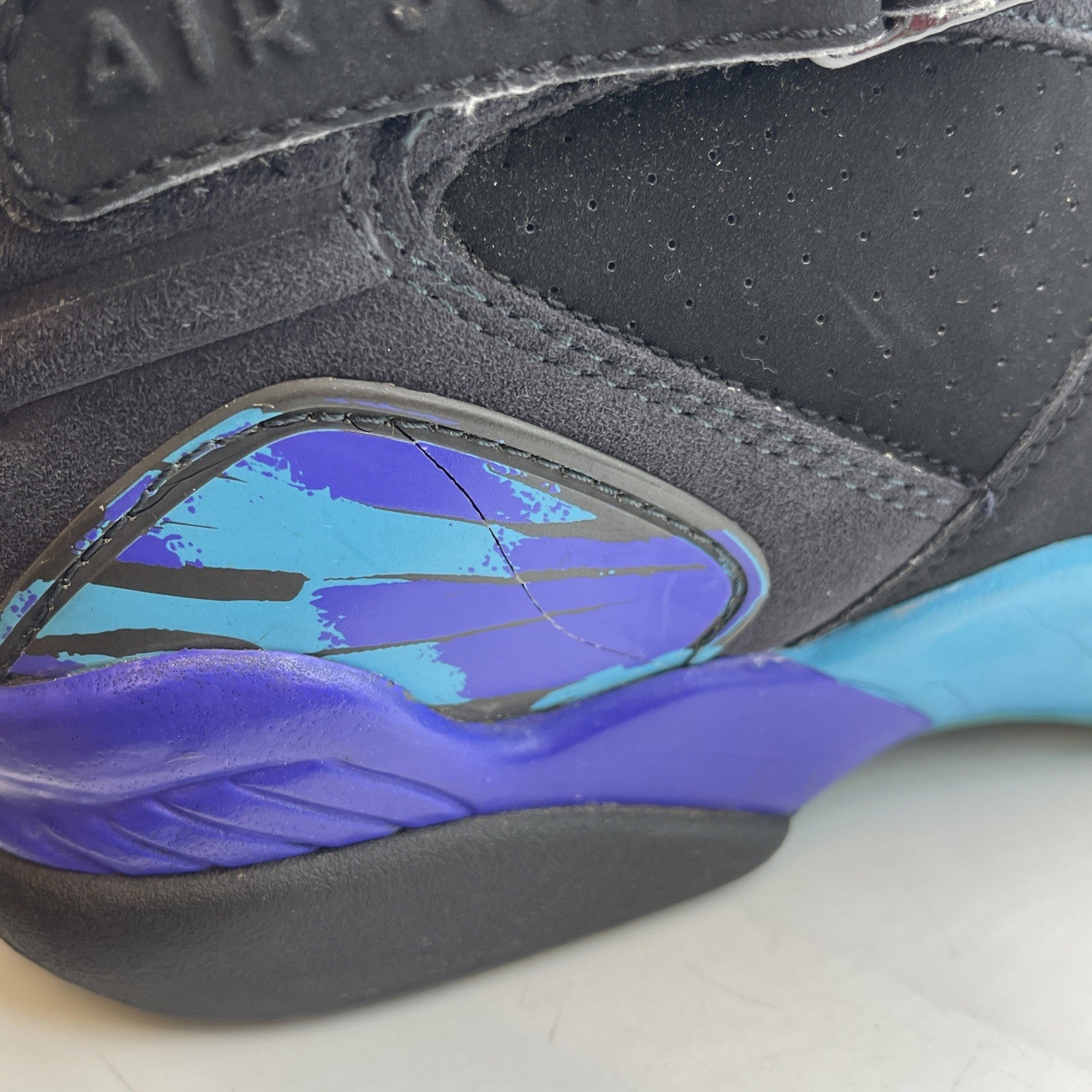 Size 9 - Air Jordan 8 Retro 2007 Aqua Black Blue Purple Suede (305381-041)