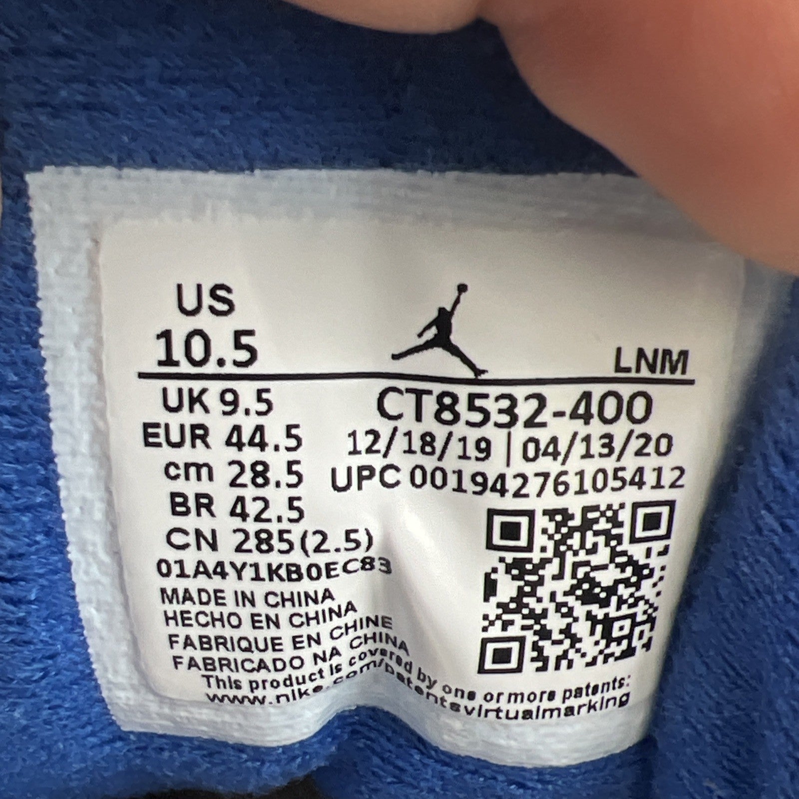 Size 10.5 - Air Jordan 3 Retro Varsity Royal 2020 (CT8532-400)