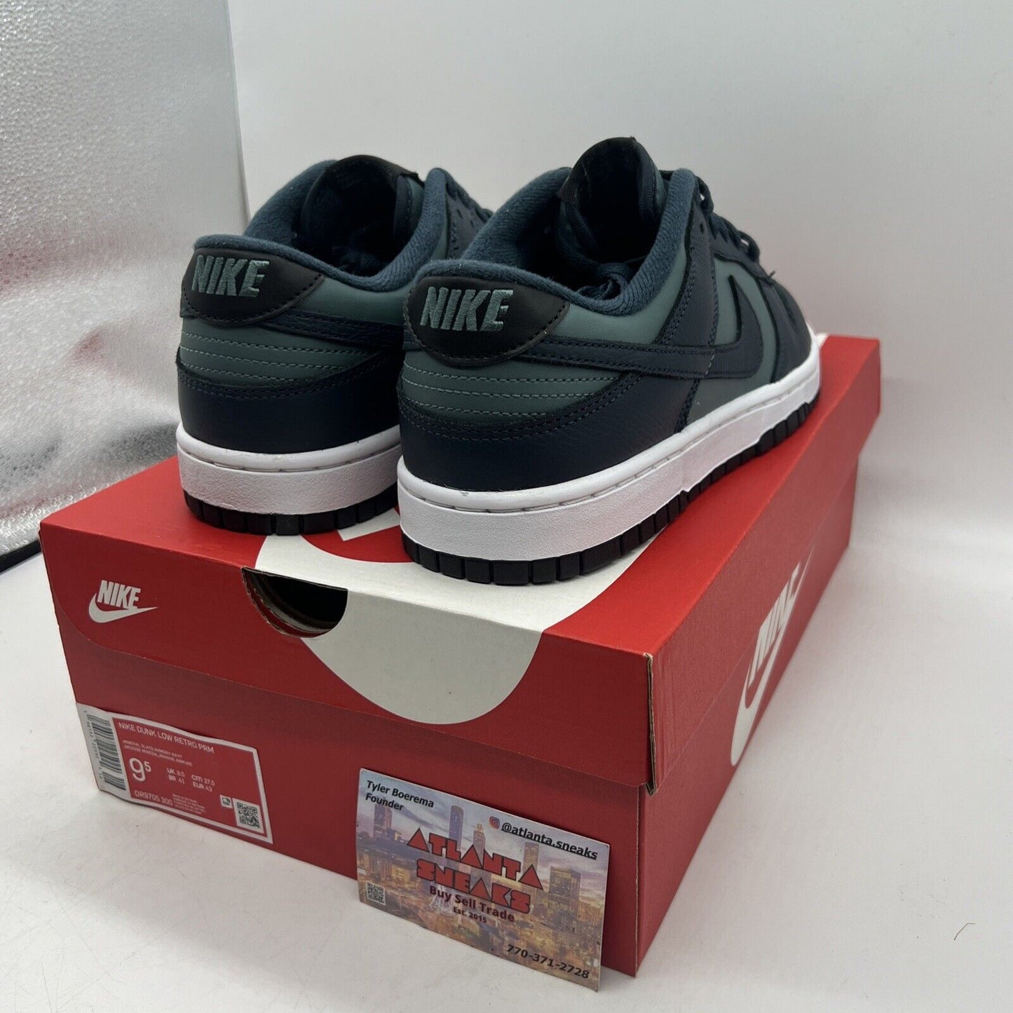 Size 9.5 - Nike Dunk Low Armory Navy/Black/Mineral State/White Brand New Og All