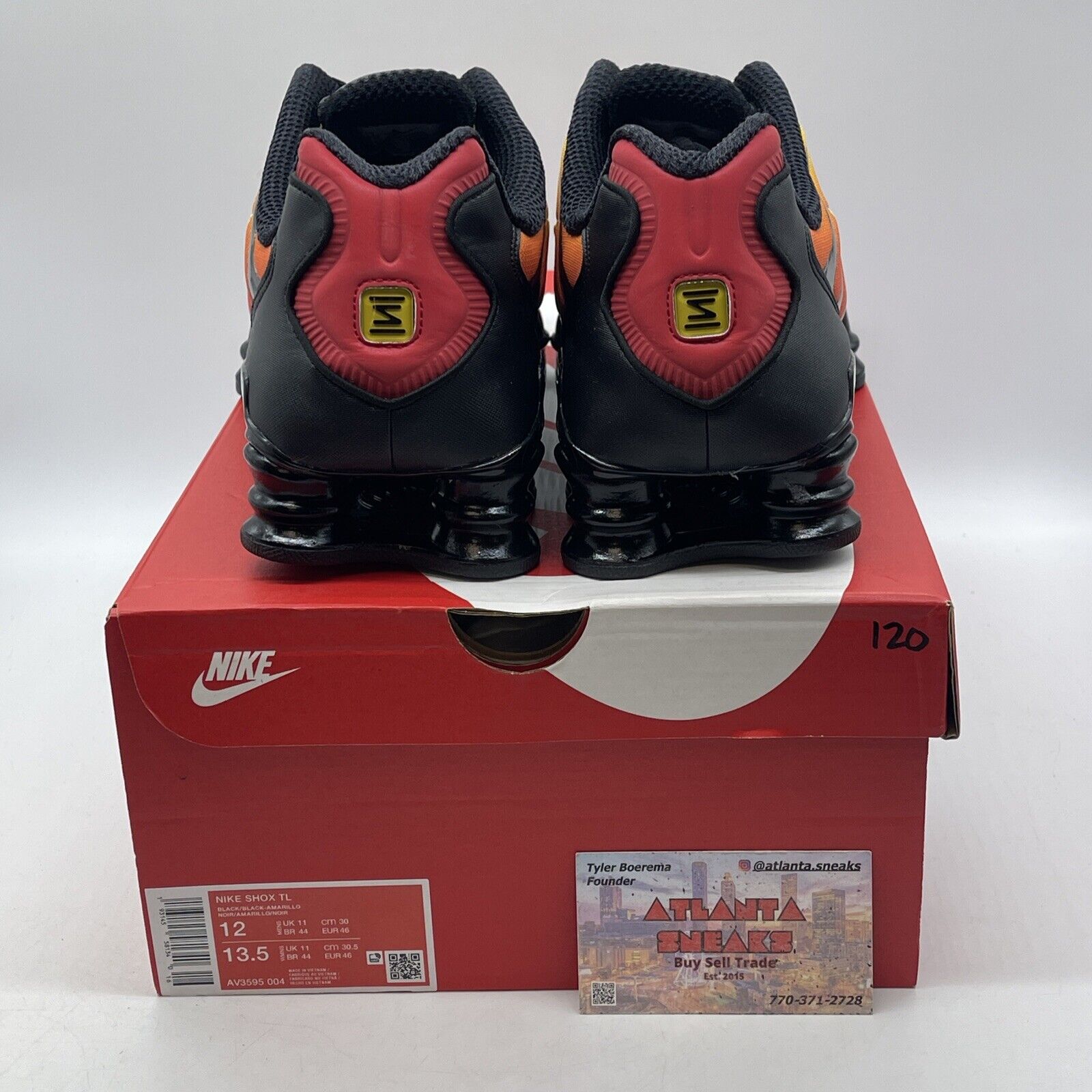 Size 12 - Nike Shox TL Sunrise Gradient Black Orange Yellow Suede (AV3595-004)