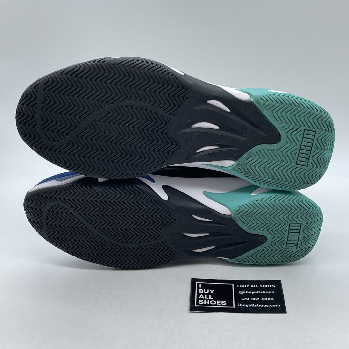 Size 9 - PUMA Storm Origin Blue Black Grey Blue Suede Leather (369770-01)