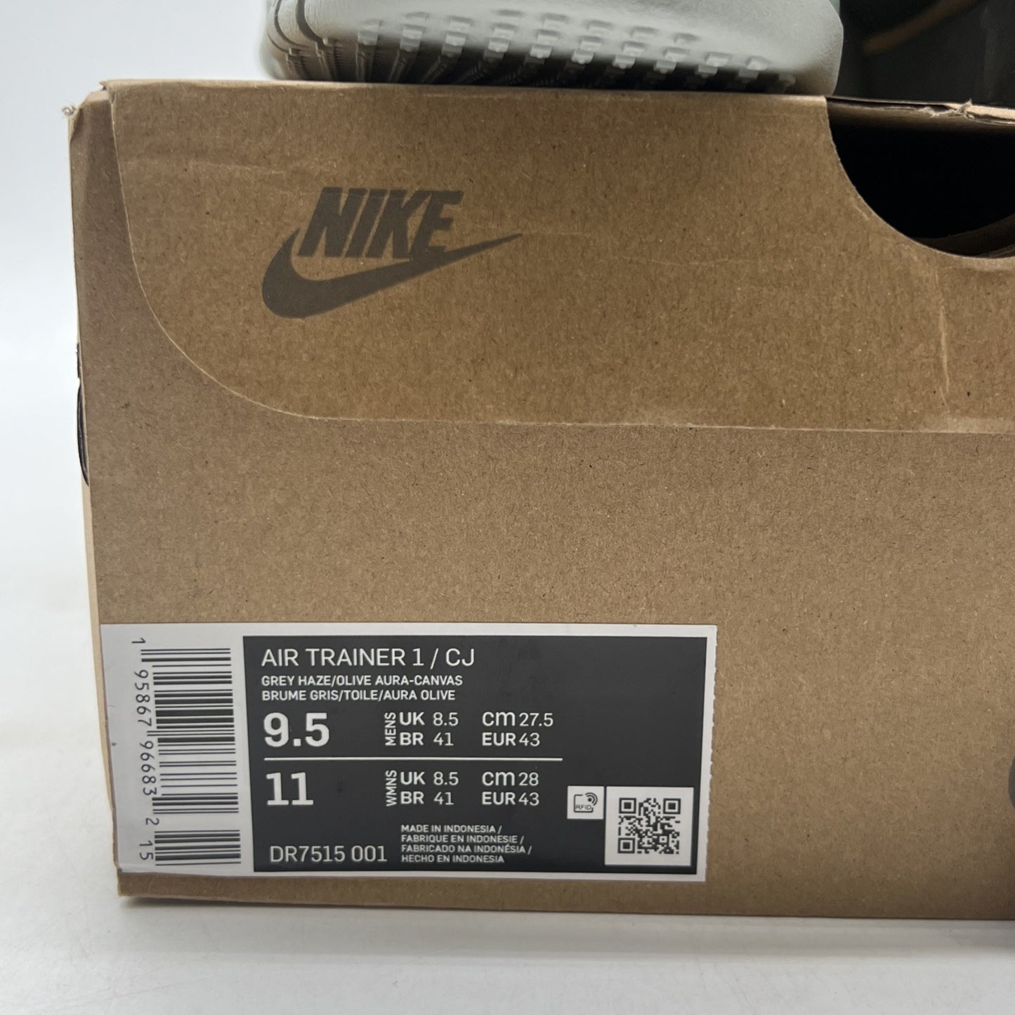 Size 9.5 - Nike Travis Scott x Air Trainer 1 SP Gray (DR7515-001)