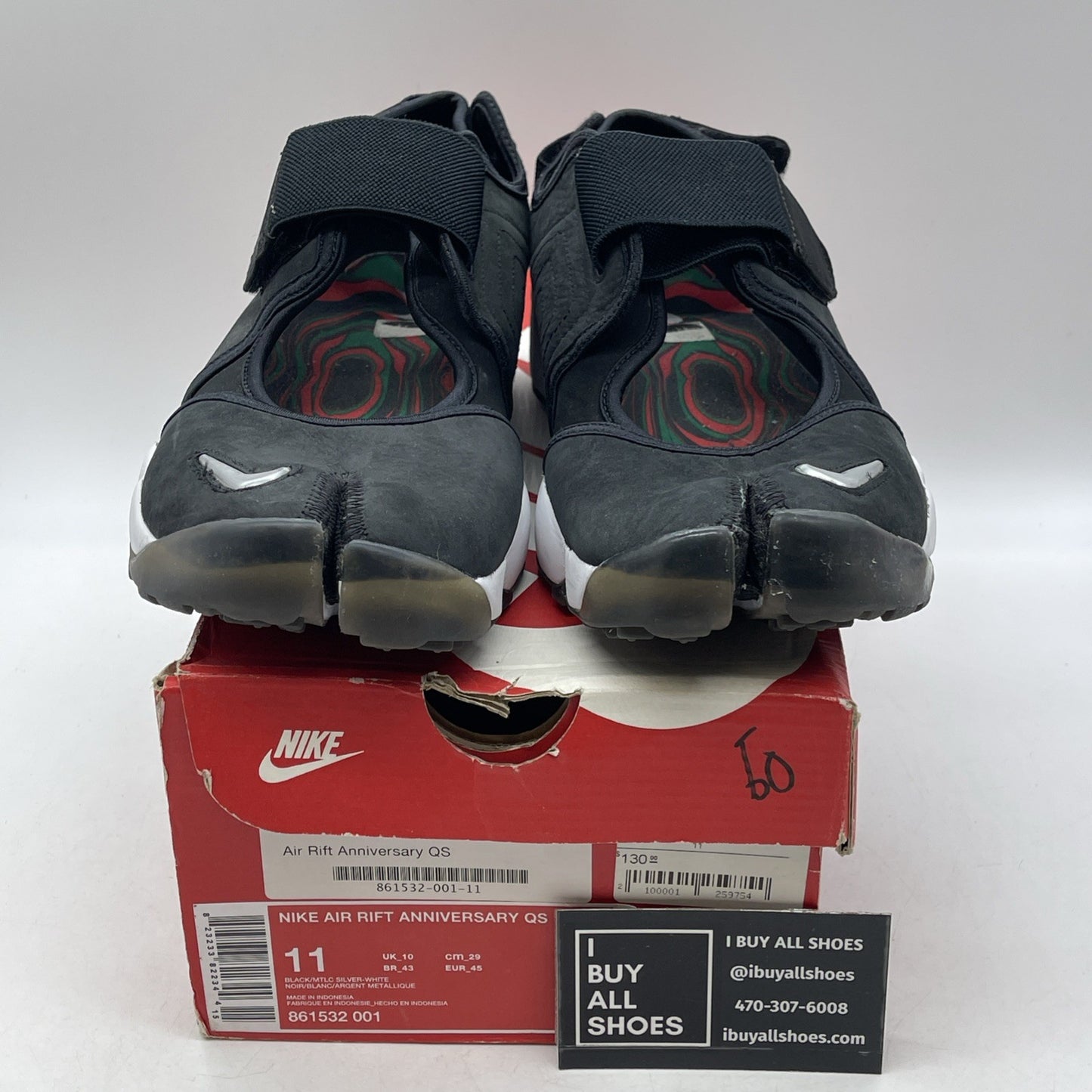 Size 11 - Nike Air Rift Anniversary QS Black (861532-001)