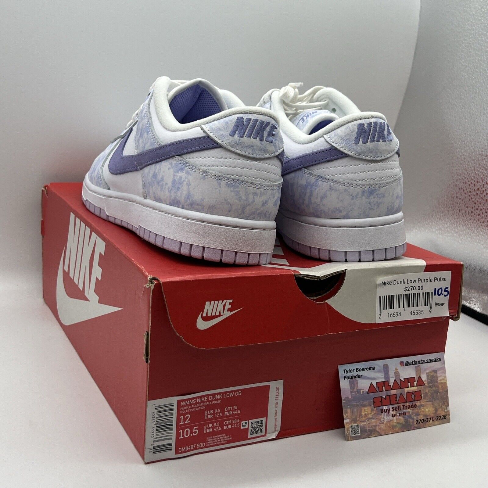 Size 12 - Nike Dunk Low OG Purple Pulse Purple White Brand New Og all