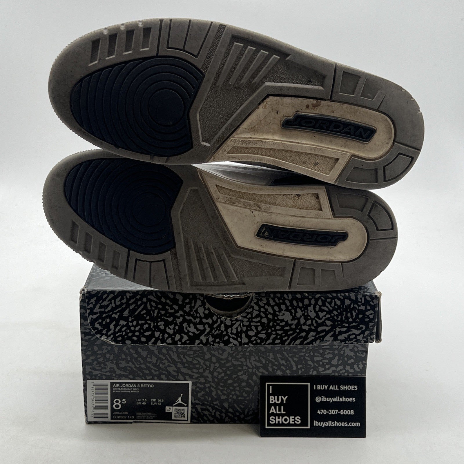 Size 8.5 - Air Jordan 3 Retro Midnight Navy (CT8532-140)