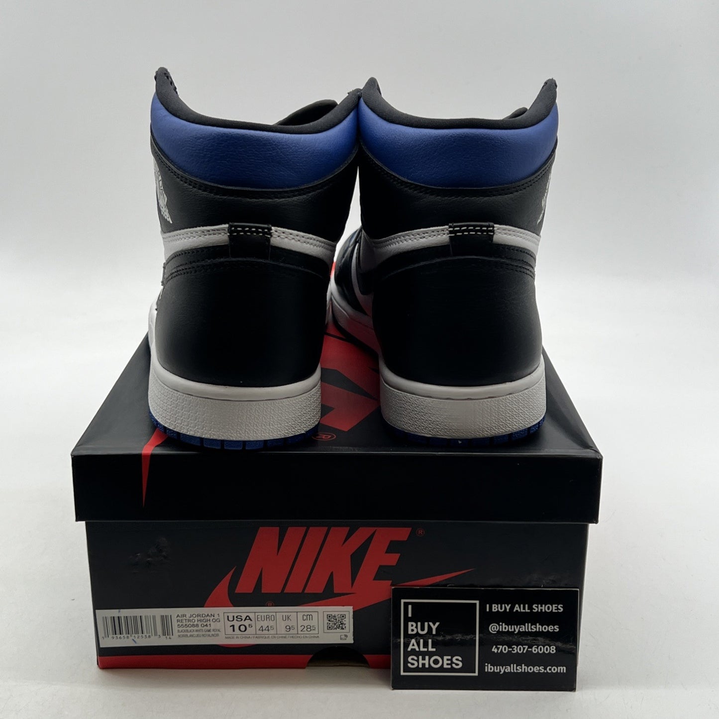 Size 10.5 - Air Jordan 1 Retro OG High Royal Toe (555088-041)
