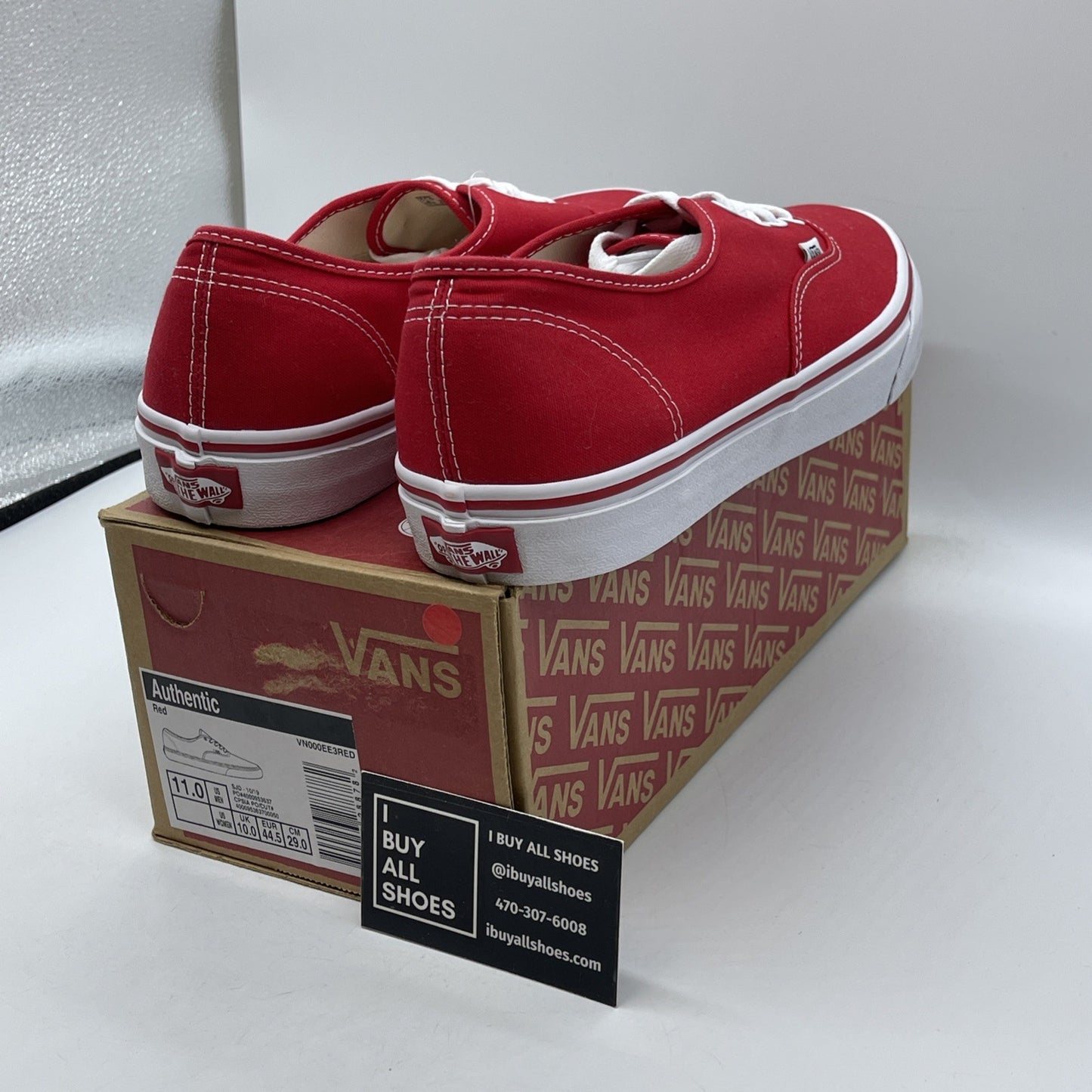 Size 11 - Vans core classic authentic Red White Suede (VN000EE3RED1)