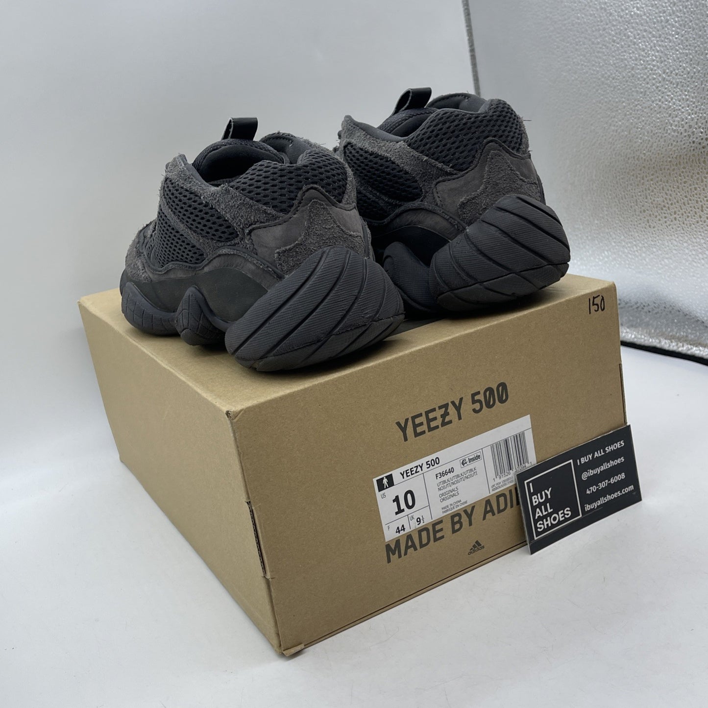 Size 10 - adidas Yeezy 500 Low Utility Black Suede Leather (F36640)