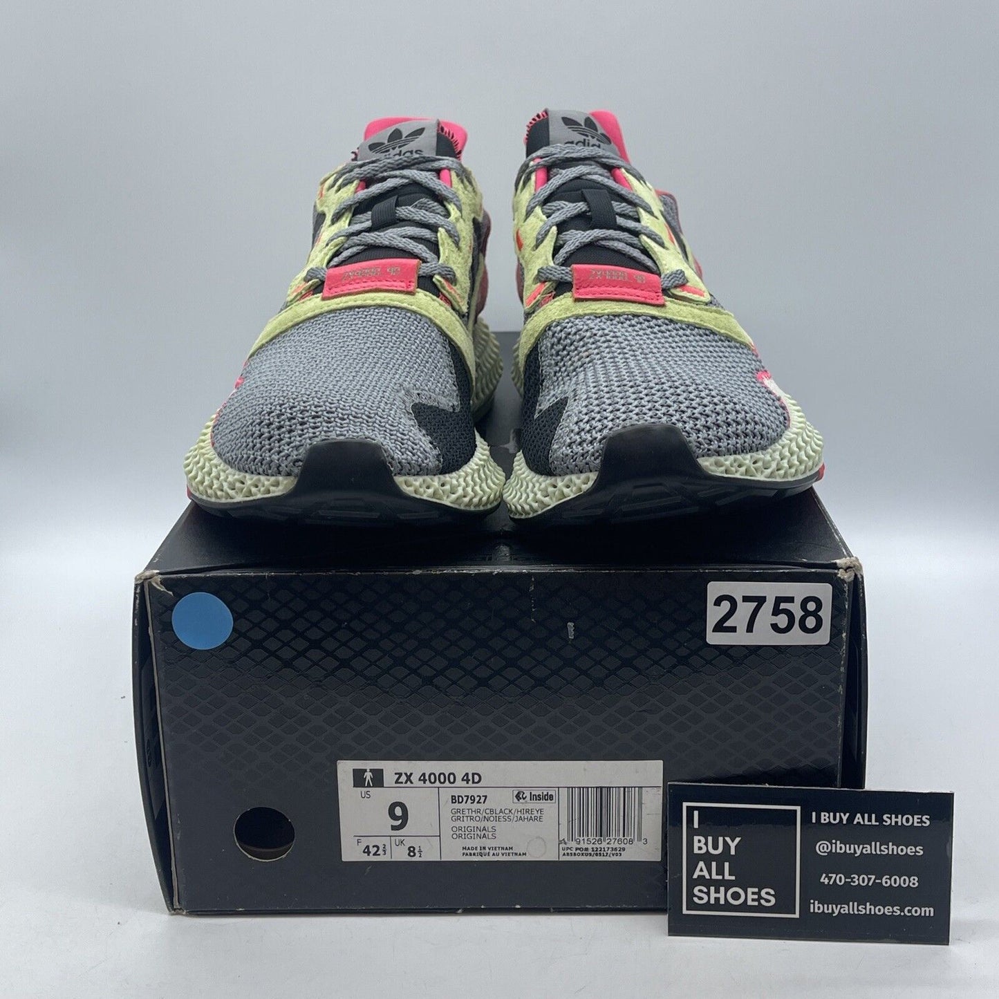 Size 9 - adidas ZX 4000 Futurecraft 4D Grey Yellow Grey Black Suede (BD7927)