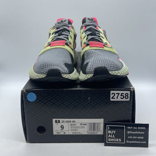 Size 9 - adidas ZX 4000 Futurecraft 4D Grey Yellow Grey Black Suede (BD7927)
