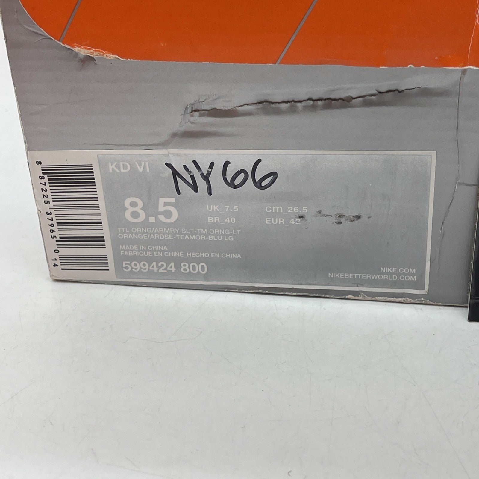 Size 8.5 - Nike KD 6 NYC 66 (599424-800)