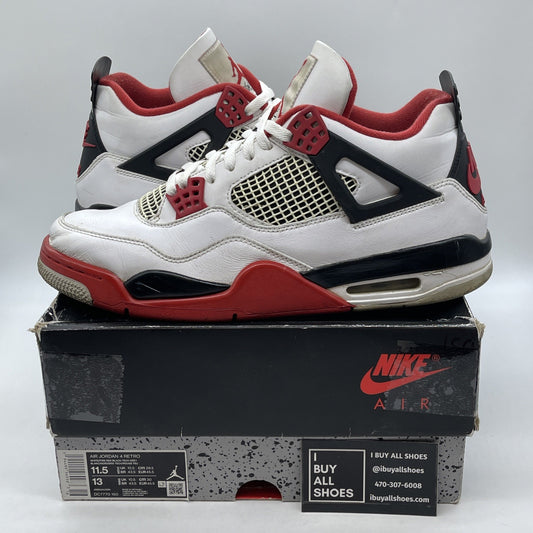 Size 11.5 - Jordan 4 Retro OG Mid Fire Red White Black Leather (DC7770-160)