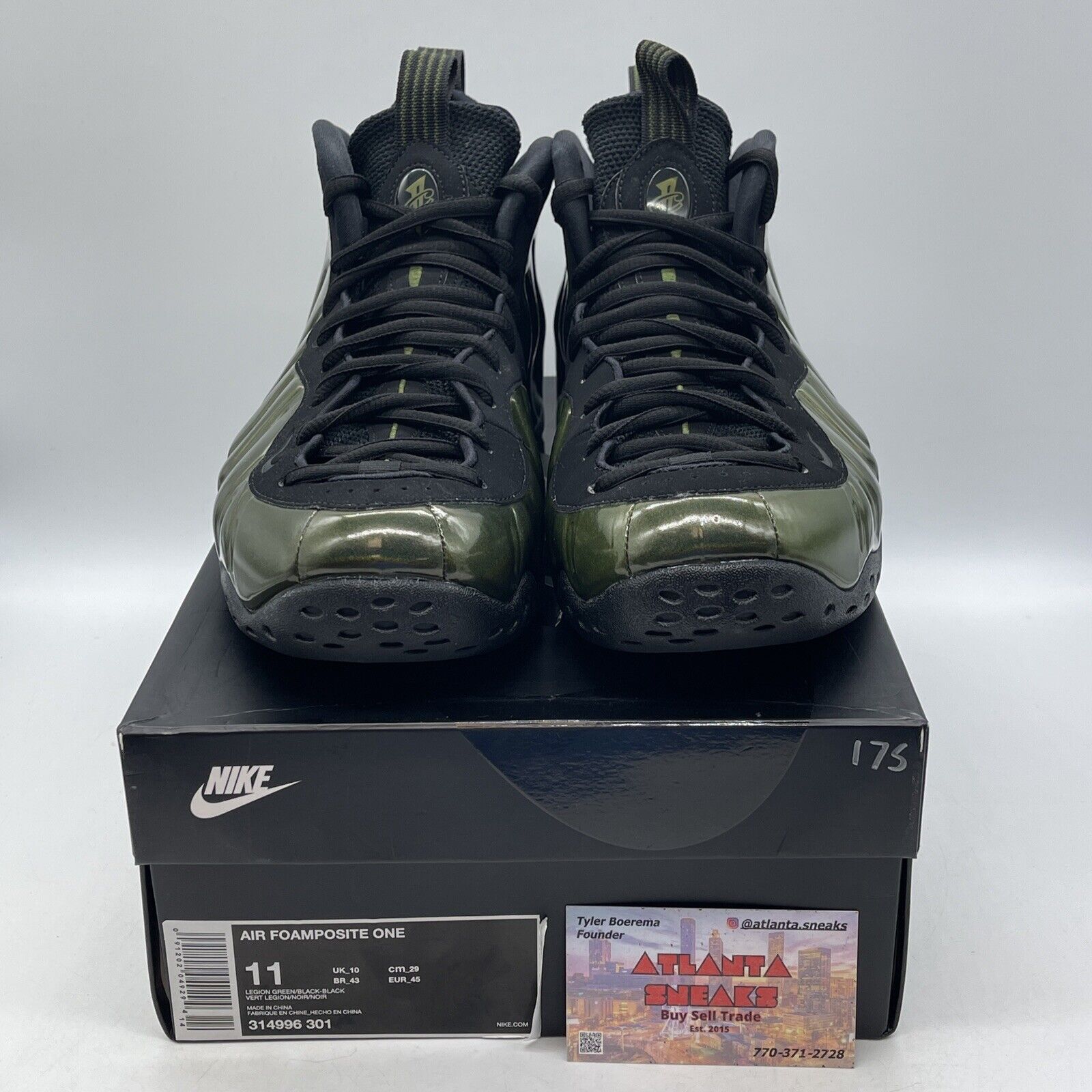 Size 11 - Nike Air Foamposite One Legion Green Black Suede Leather (314996-301)