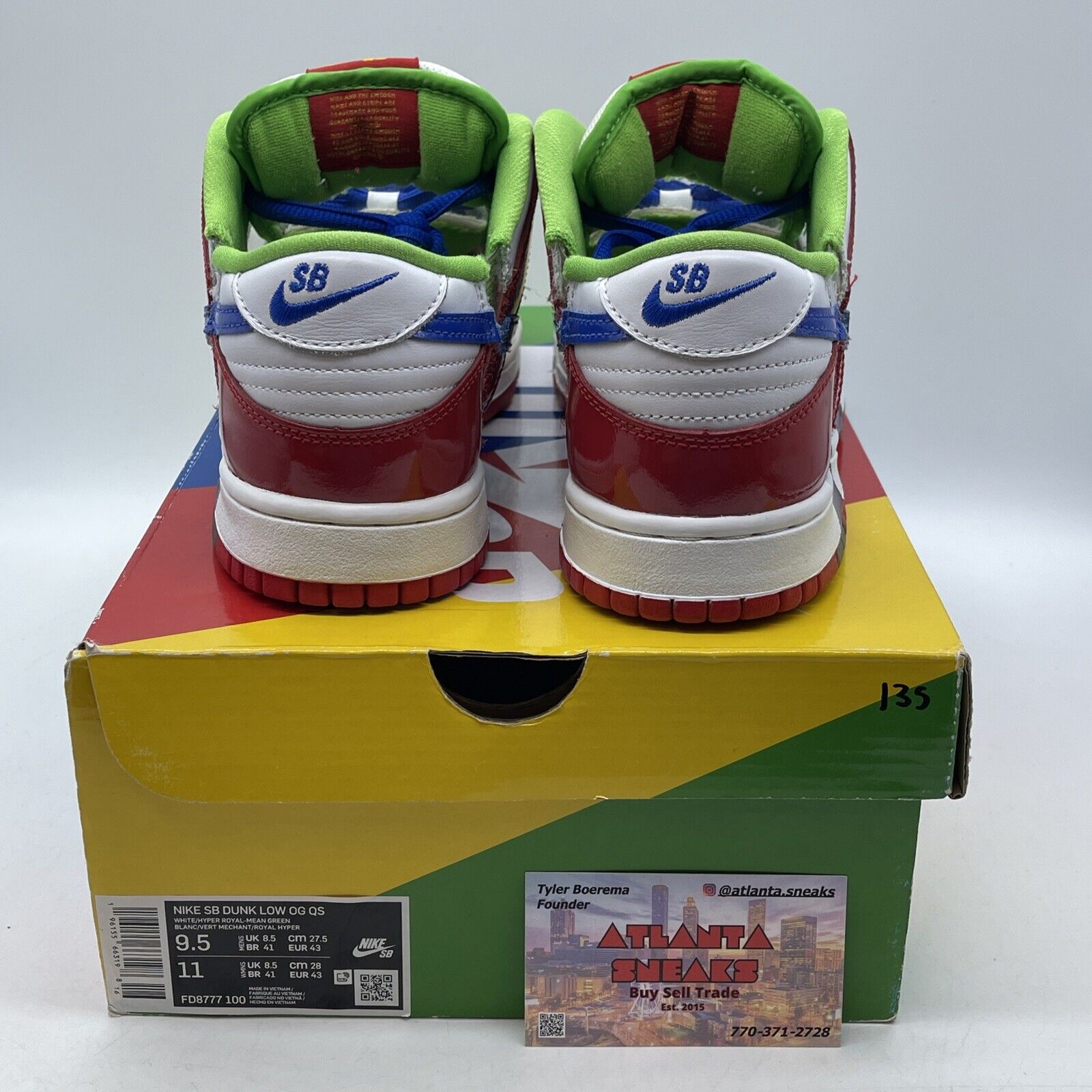 Size 9.5 - Nike Dunk Low SB Sandy Bodecker White Green Blue (FD8777-100)