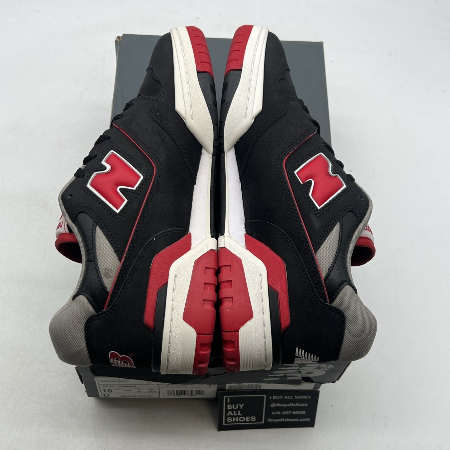 Size 10 - New Balance 550 Black Red (BB550SG1)