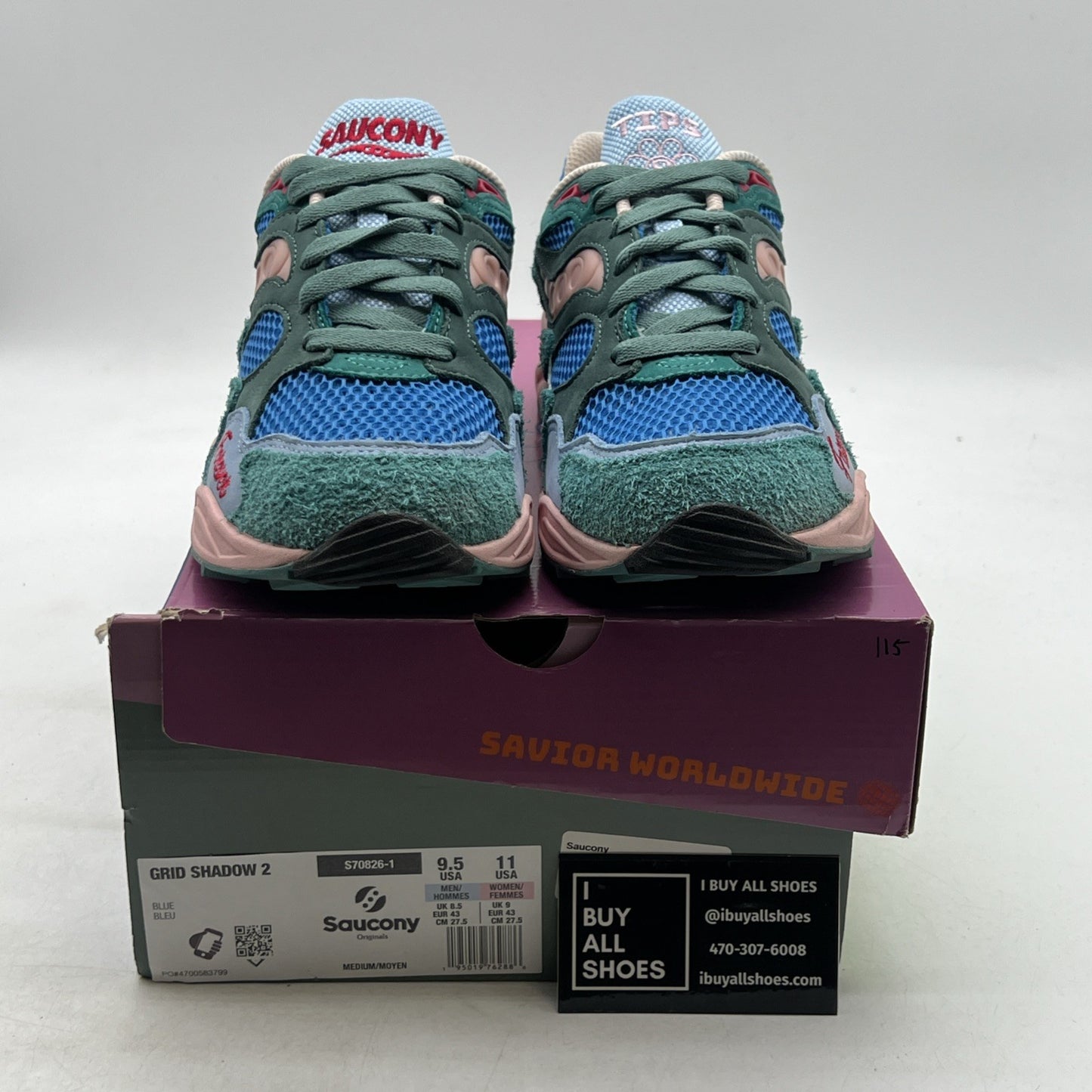 Size 9.5 - Jae Tips x Saucony Grid Shadow 2 What's the Occasion - Wear To A Date