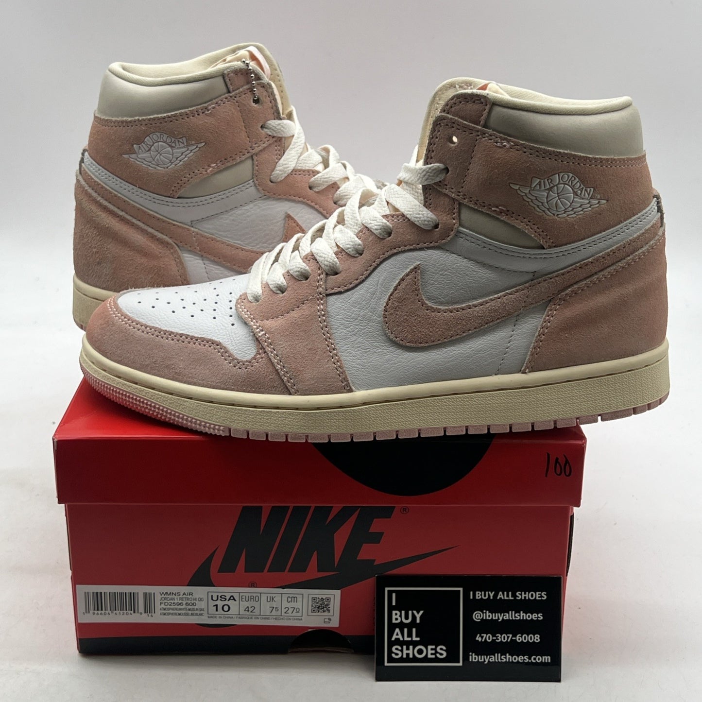 Size 10 - Air Jordan 1 Retro OG High Washed Pink W (FD2596-600)