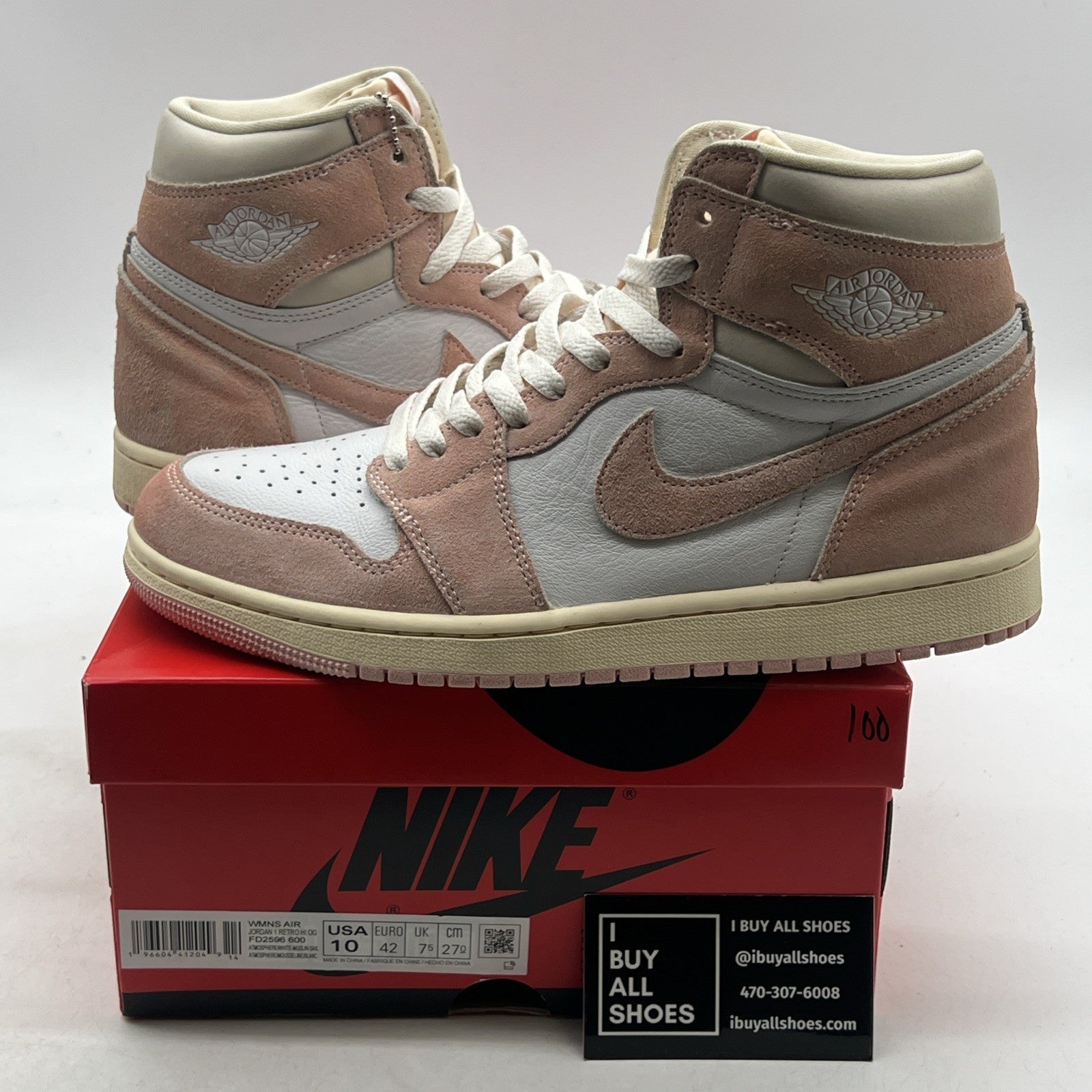 Size 10 - Air Jordan 1 Retro OG High Washed Pink W (FD2596-600)