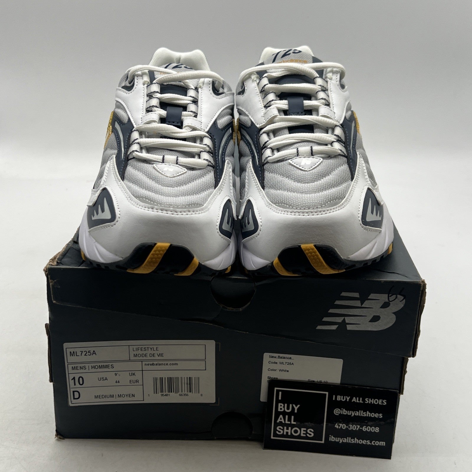 Size 10 - New Balance 725 Low Silver/Gray/White (ML725A)