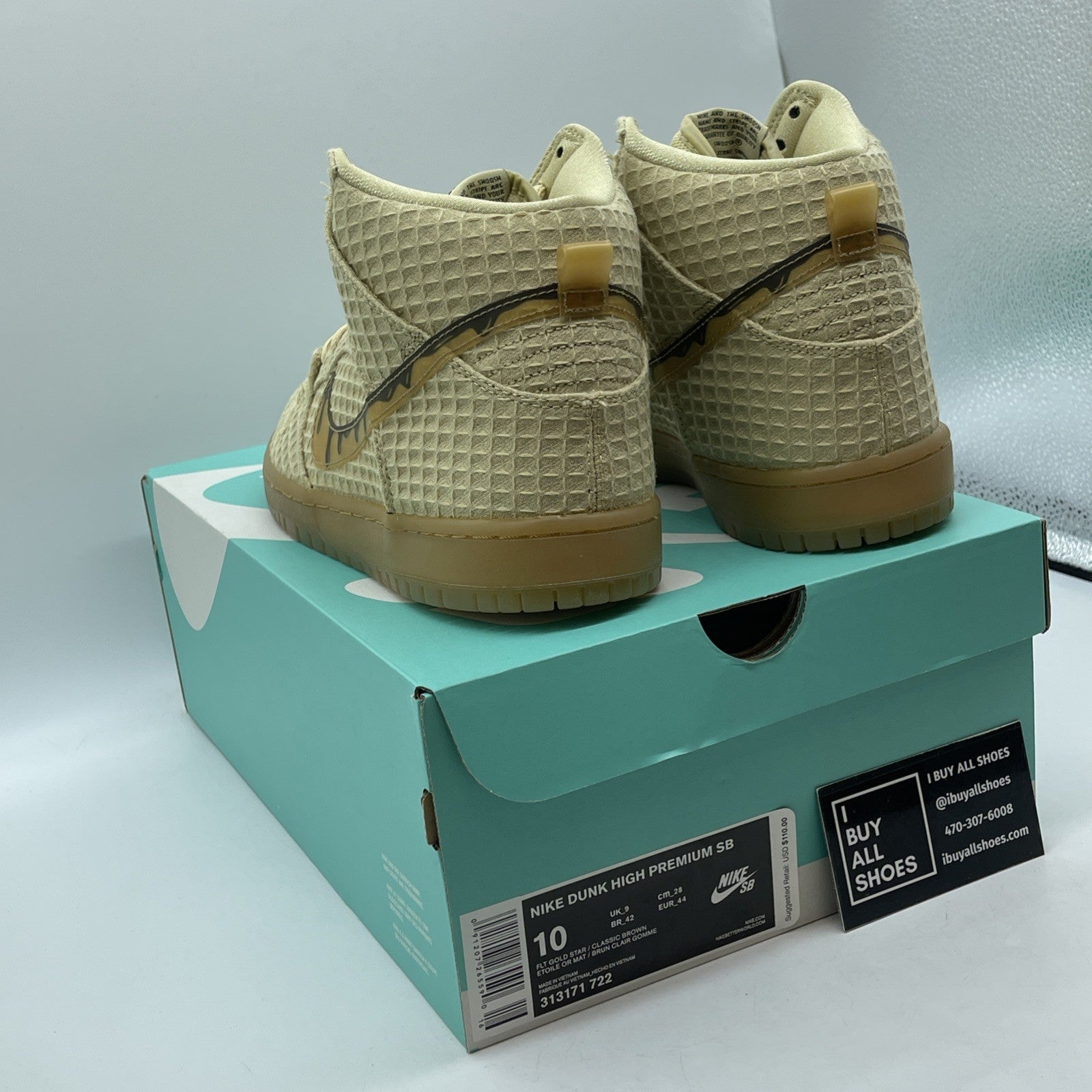 Size 10 - Nike SB Dunk Premium Hemp High Waffle Brown Suede (313171-722)