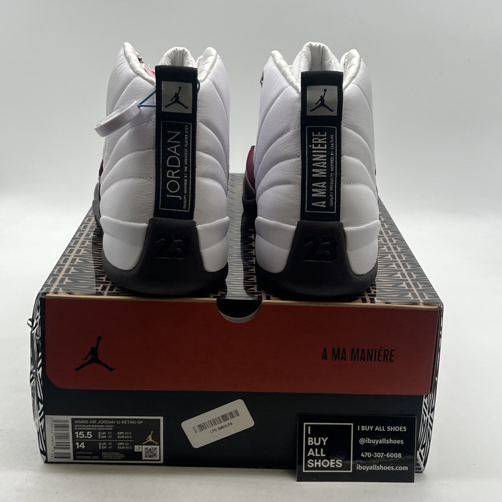 Size 15.5 - Air Jordan 12 Retro SP x A Ma Maniere Mid White W (DV6989-100)