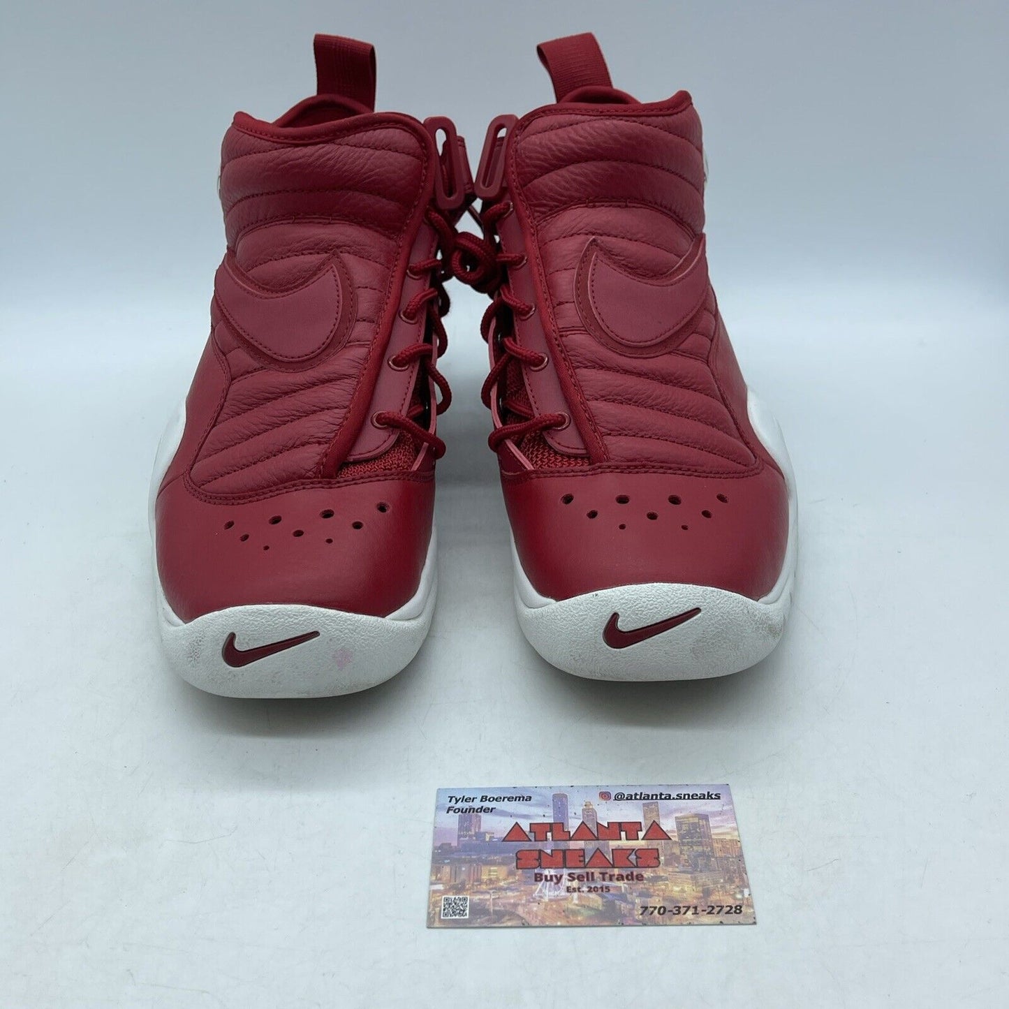 Size 9 - Nike Air Shake Ndestrukt Red Leather White (880869-600)