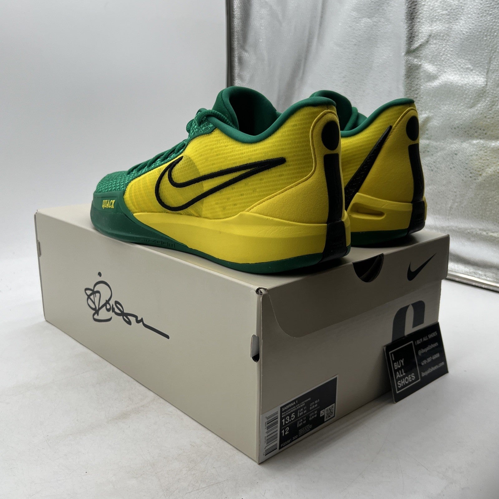 Size 13.5 - Nike Sabrina 1 Oregon Ducks W (FQ3381-300)