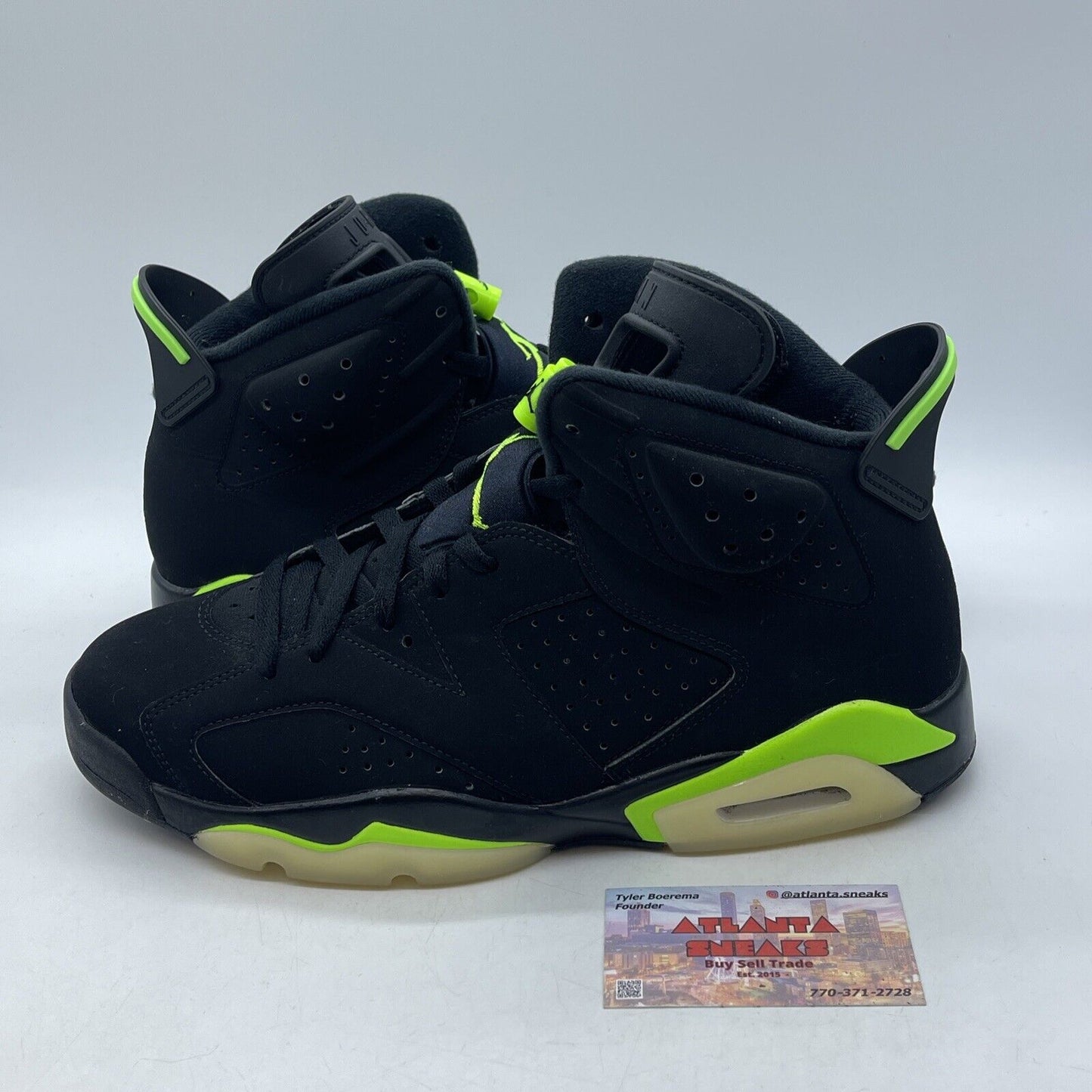 Size 11 - Jordan 6 Retro Electric Green 2021 Black Suede (CT8529-003)