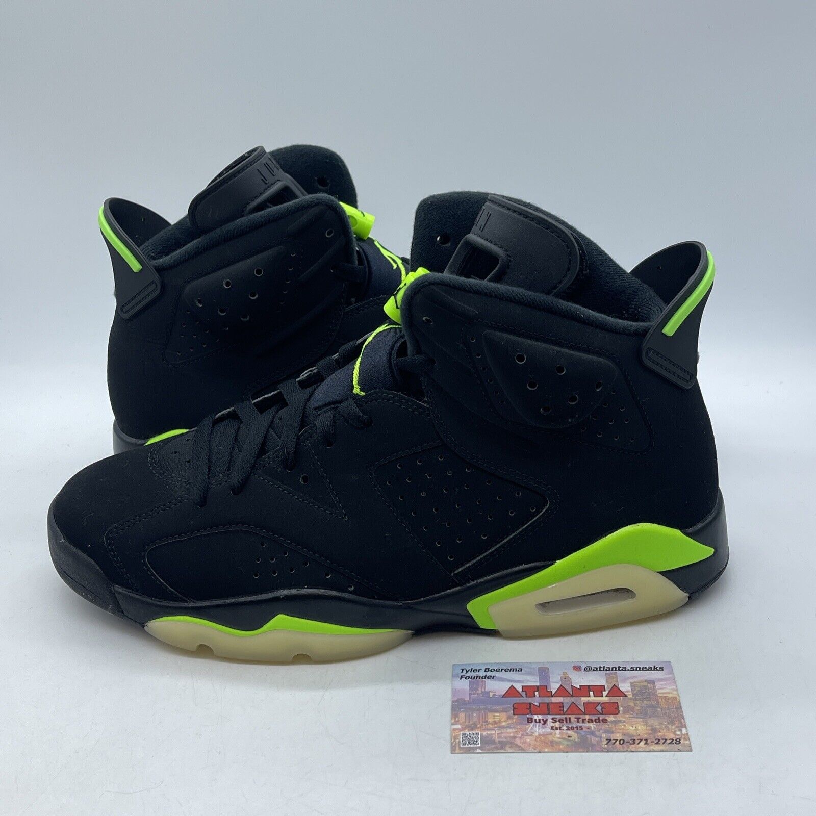 Size 11 - Jordan 6 Retro Electric Green 2021 Black Suede (CT8529-003)