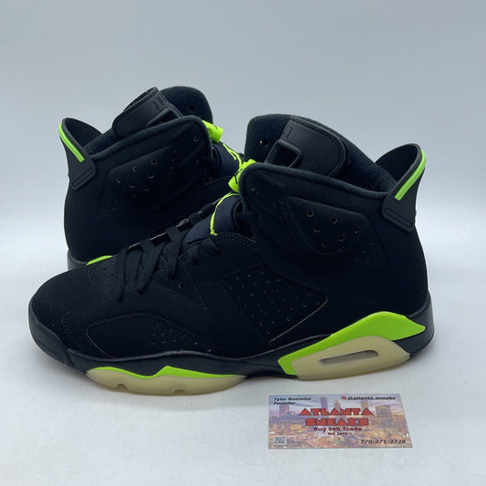 Size 11 - Jordan 6 Retro Electric Green 2021 Black Suede (CT8529-003)