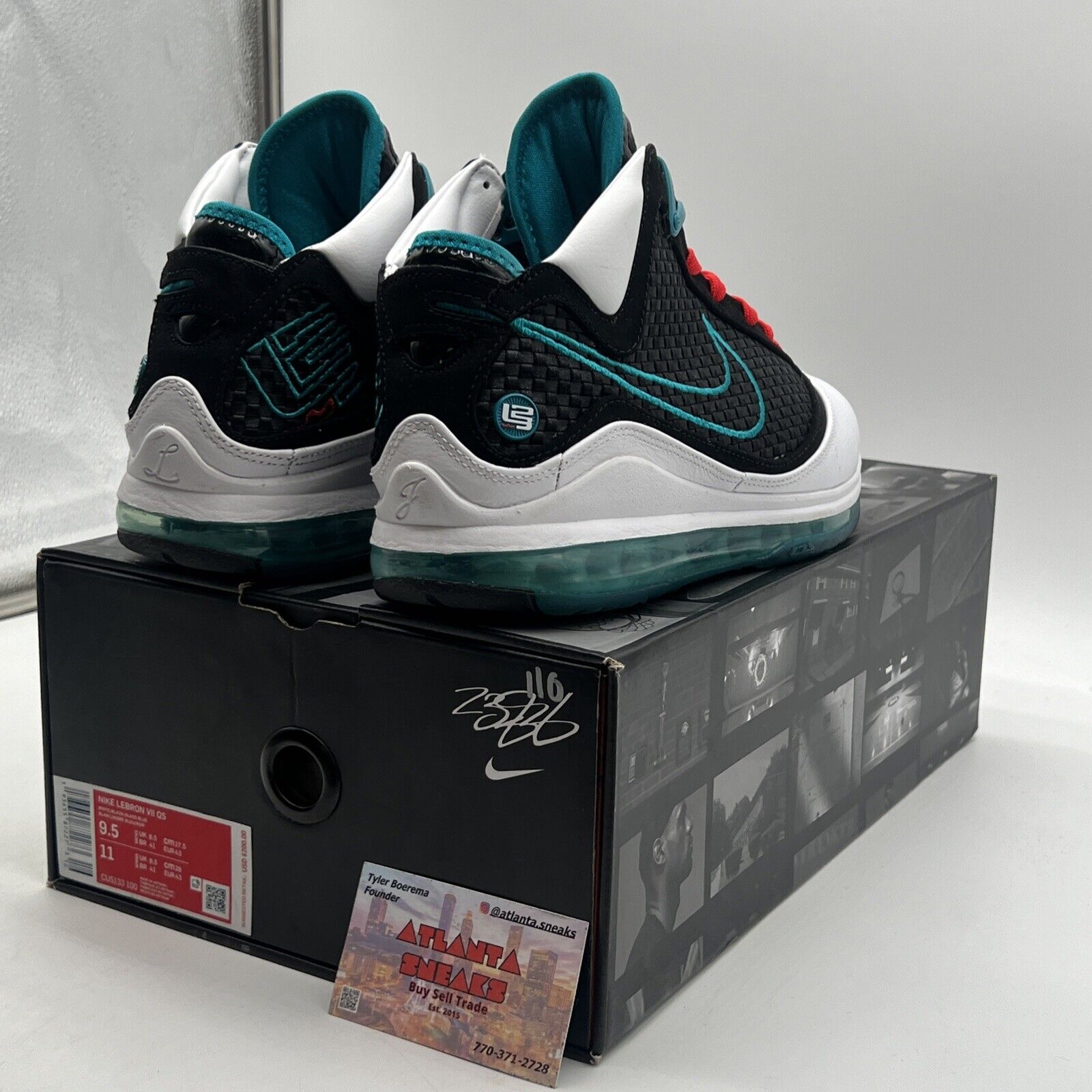 Size 9.5 - Nike Air Max LeBron 7 Retro QS 2019 Red Carpet Aqua Red (CU5133-100)