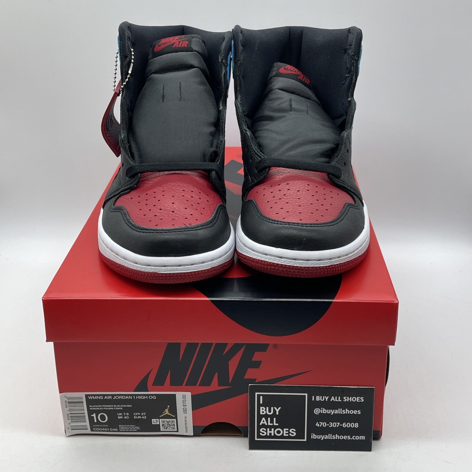 Size 10 - Jordan 1 High OG UNC To Chicago Black Red Blue Leather (CD0461-046)