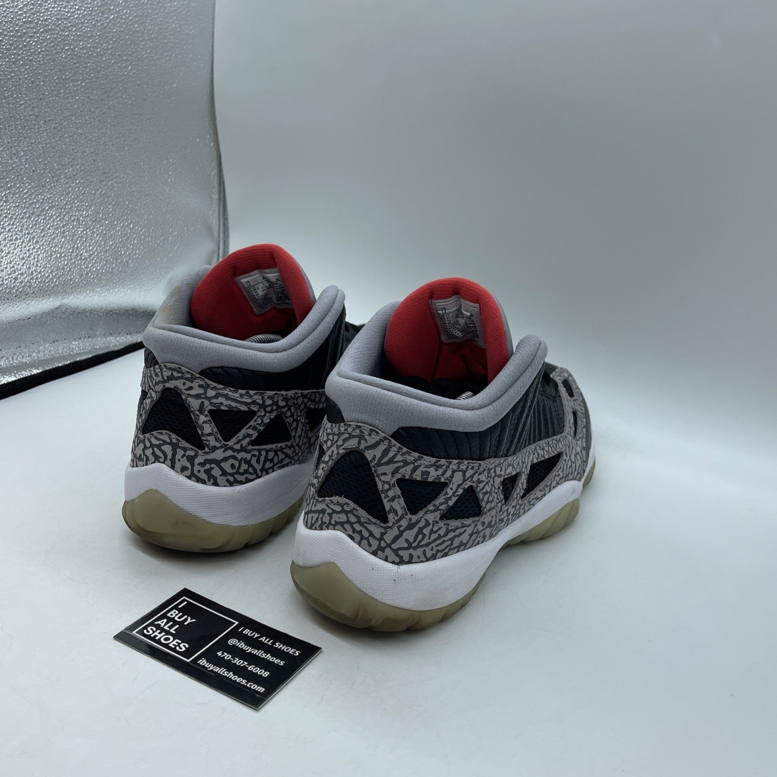 Size 13 - Air Jordan 11 Retro IE Low Black Cement Suede Leather (919712-006)