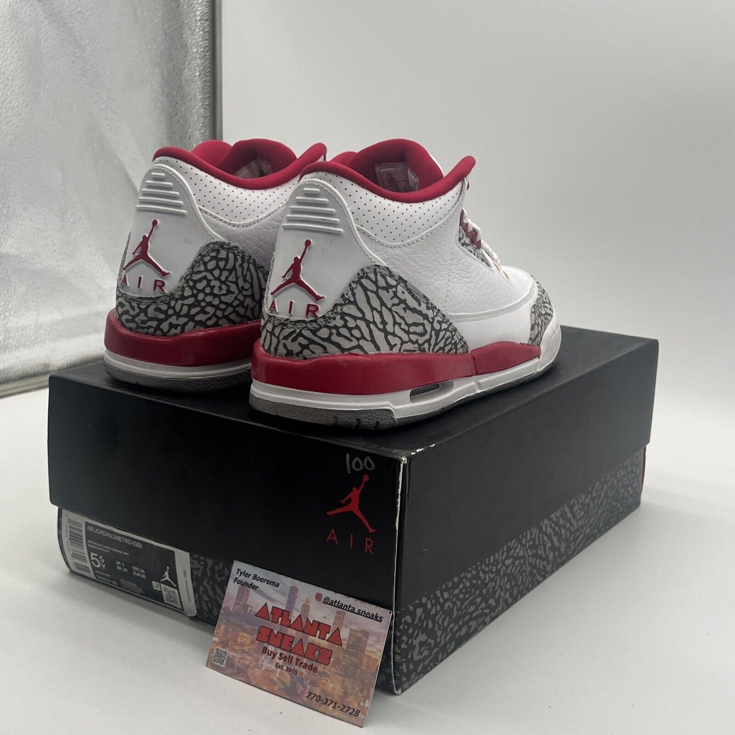 Size 5.5Y - Jordan 3 Retro Mid Cardinal Red White Yellow (398614-126)