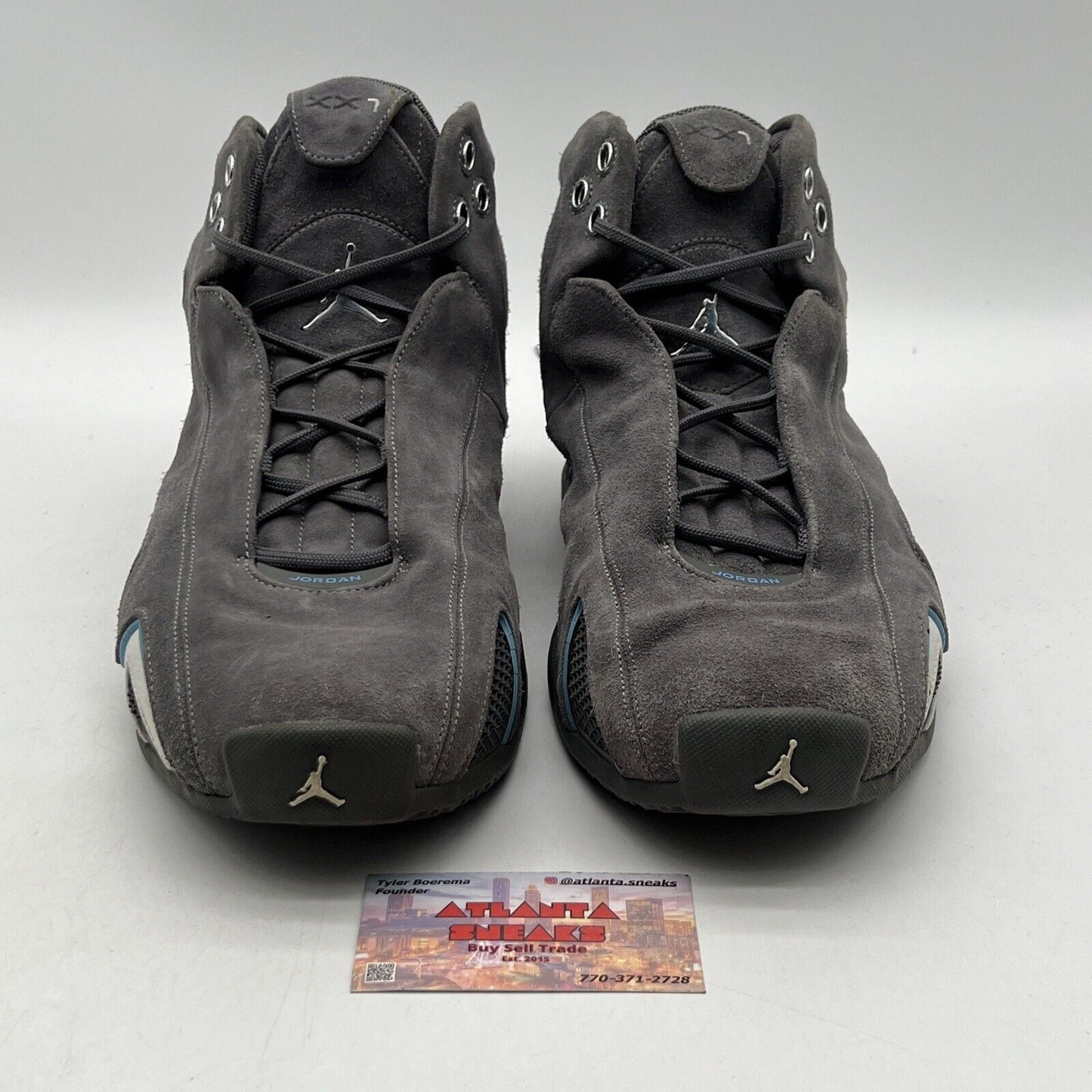 Size 14 - Air Jordan 21 OG Light Graphite Grey Suede White Blue (313495-002)