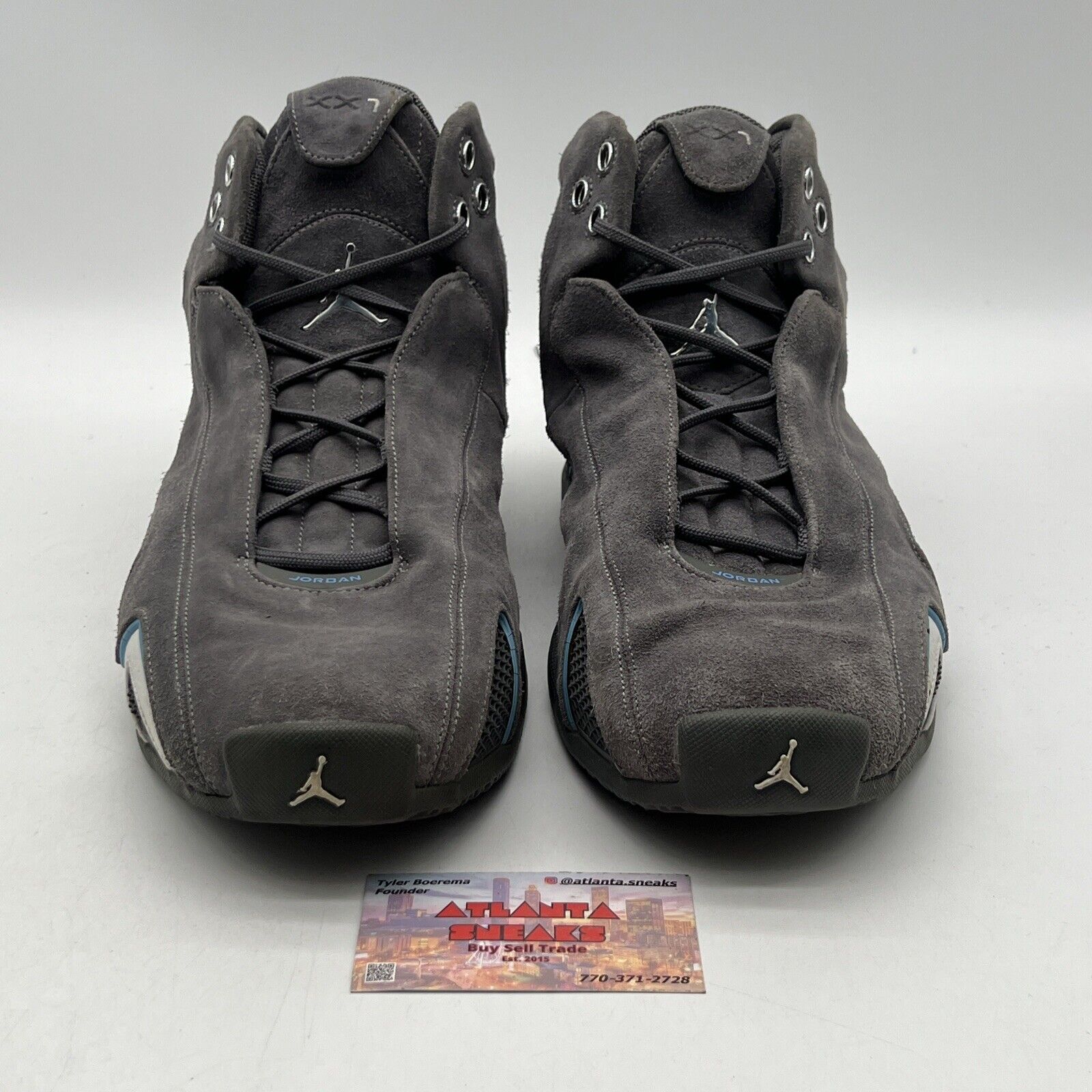 Size 14 - Air Jordan 21 OG Light Graphite Grey Suede White Blue (313495-002)
