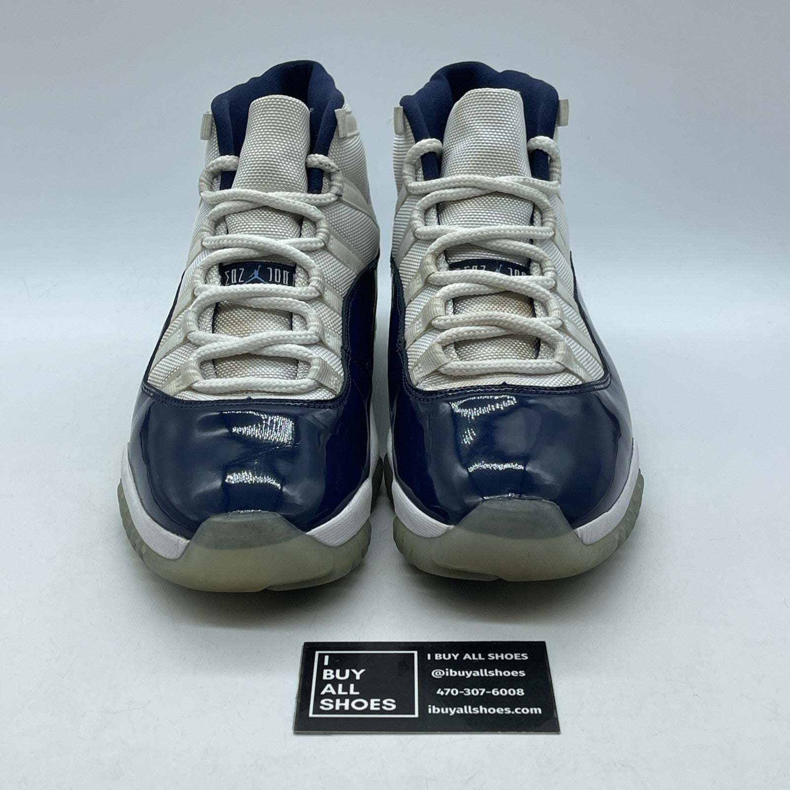 Size 9.5 - Jordan 11 Retro High Win Like '82 Blue White Leather (378037-123)
