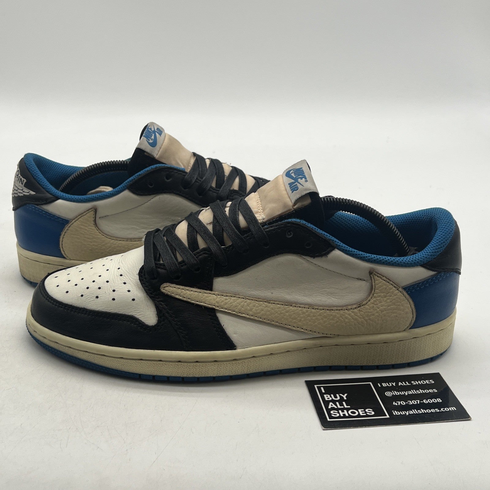 Size 10 - Jordan 1 Retro x Fragment Design x Travis Scott Low Blue (DM7866-140)