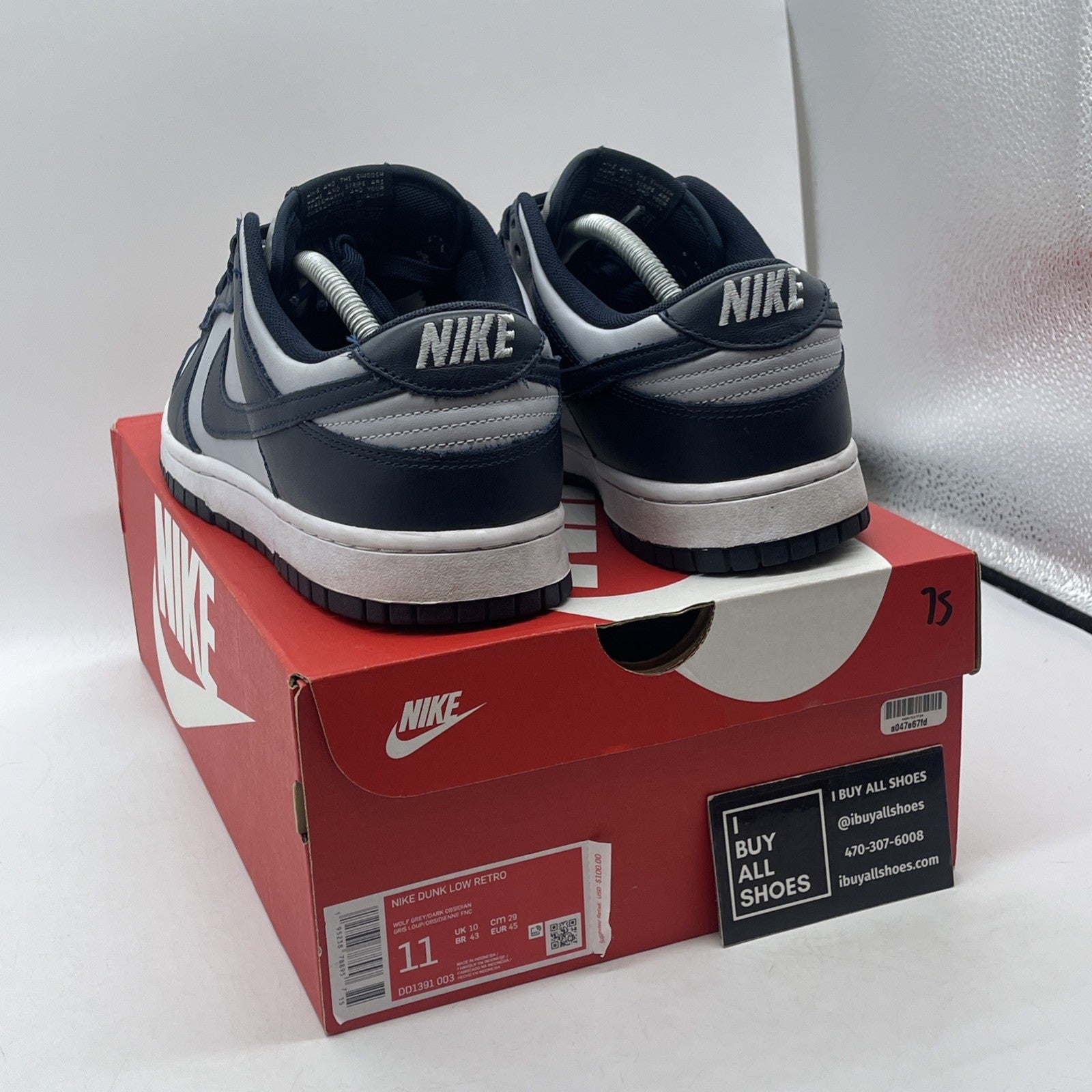 Size 11 - Nike Dunk Low Georgetown Blue Grey Leather (DD1391-003)