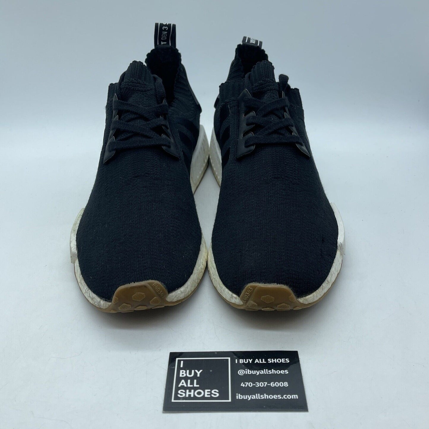 Size 12 - adidas NMD_R1 PK Black Gum White Suede Leather (BY1887)