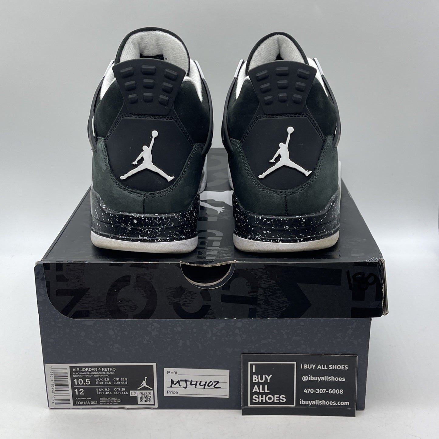 Size 10.5 - Air Jordan 4 Retro 2024 Fear Grey Black Suede (FQ8138-002)