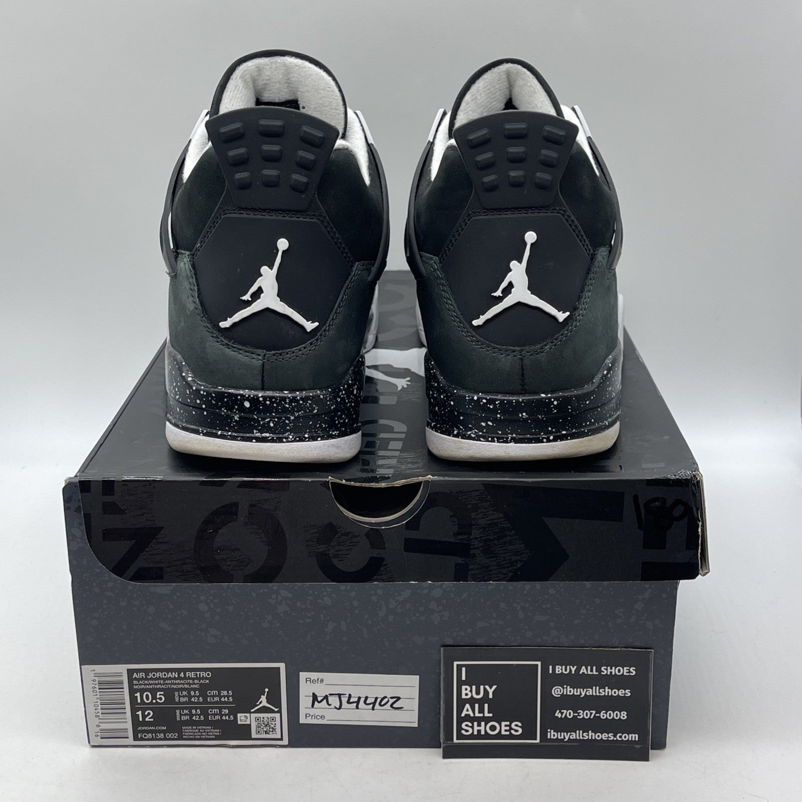 Size 10.5 - Air Jordan 4 Retro 2024 Fear Grey Black Suede (FQ8138-002)