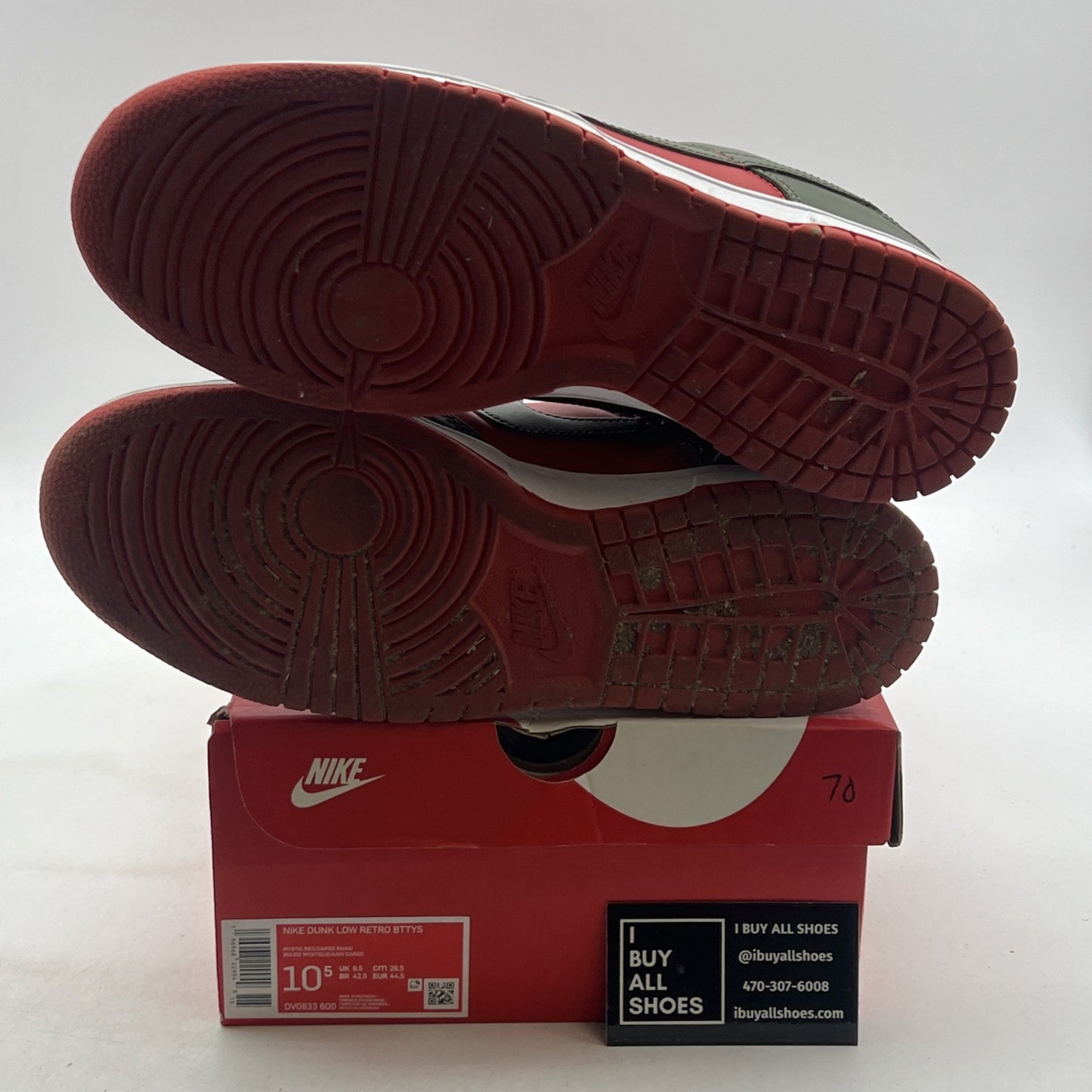 Size 10.5 - Nike Dunk Low Cargo Khaki Mystic Red (DV0833-600)