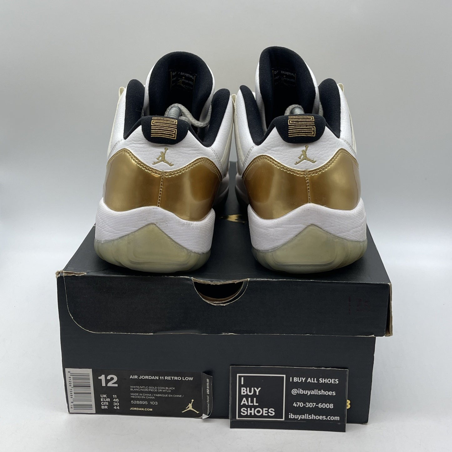 Size 12 - Air Jordan 11 Retro Low Closing Ceremony Gold Leather (528895-103)