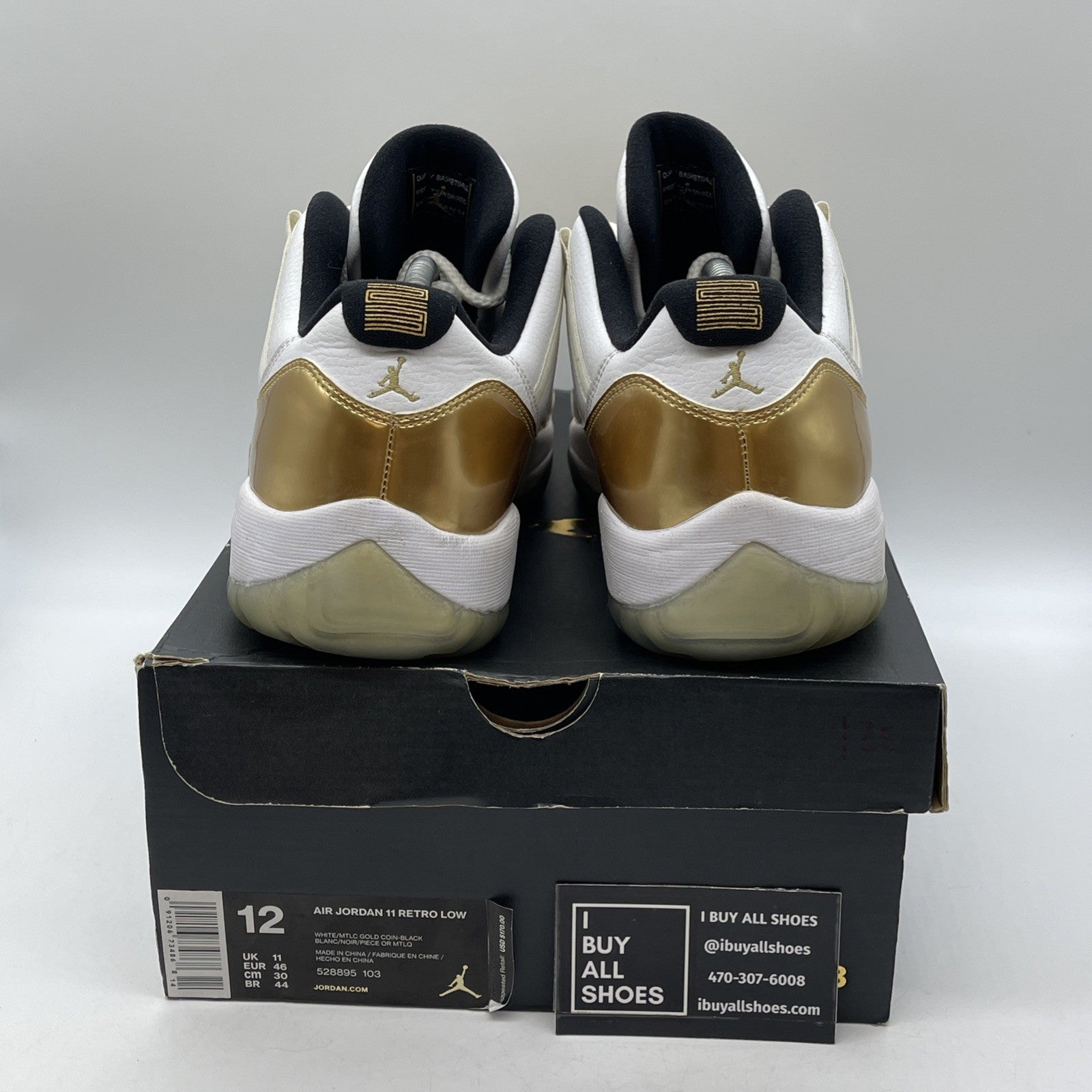 Size 12 - Air Jordan 11 Retro Low Closing Ceremony Gold Leather (528895-103)