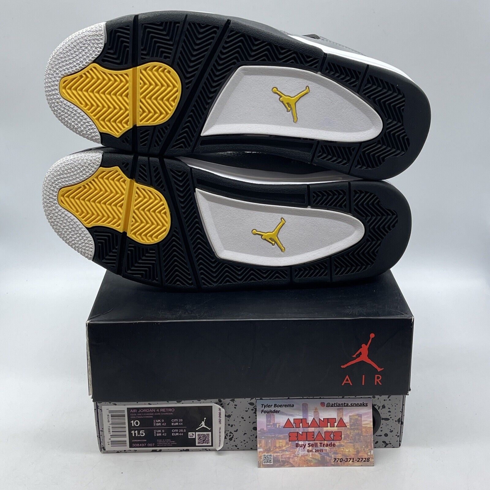 Size 10 - Jordan 4 Retro Low Cool Grey White Black Silver Suede (308497-007)
