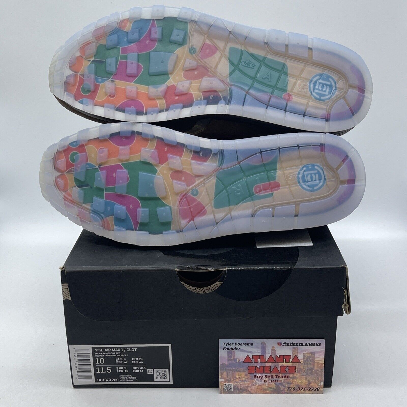 Size 10 - Nike CLOT x Air Max 1 Kiss Of Death CHA Brown Suede (DD1870-200)
