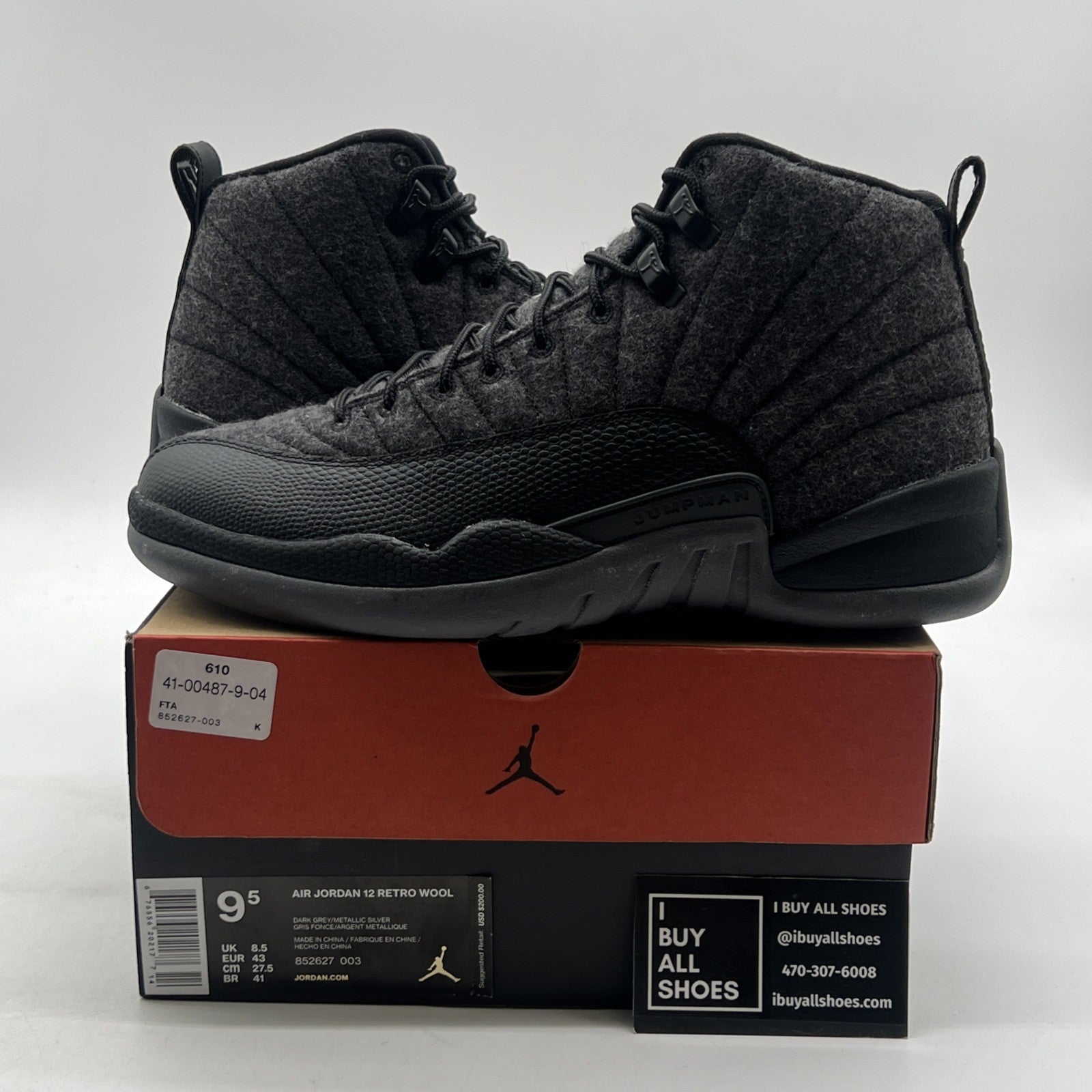 Size 9.5 - Air Jordan 12 Retro Wool (852627-003)