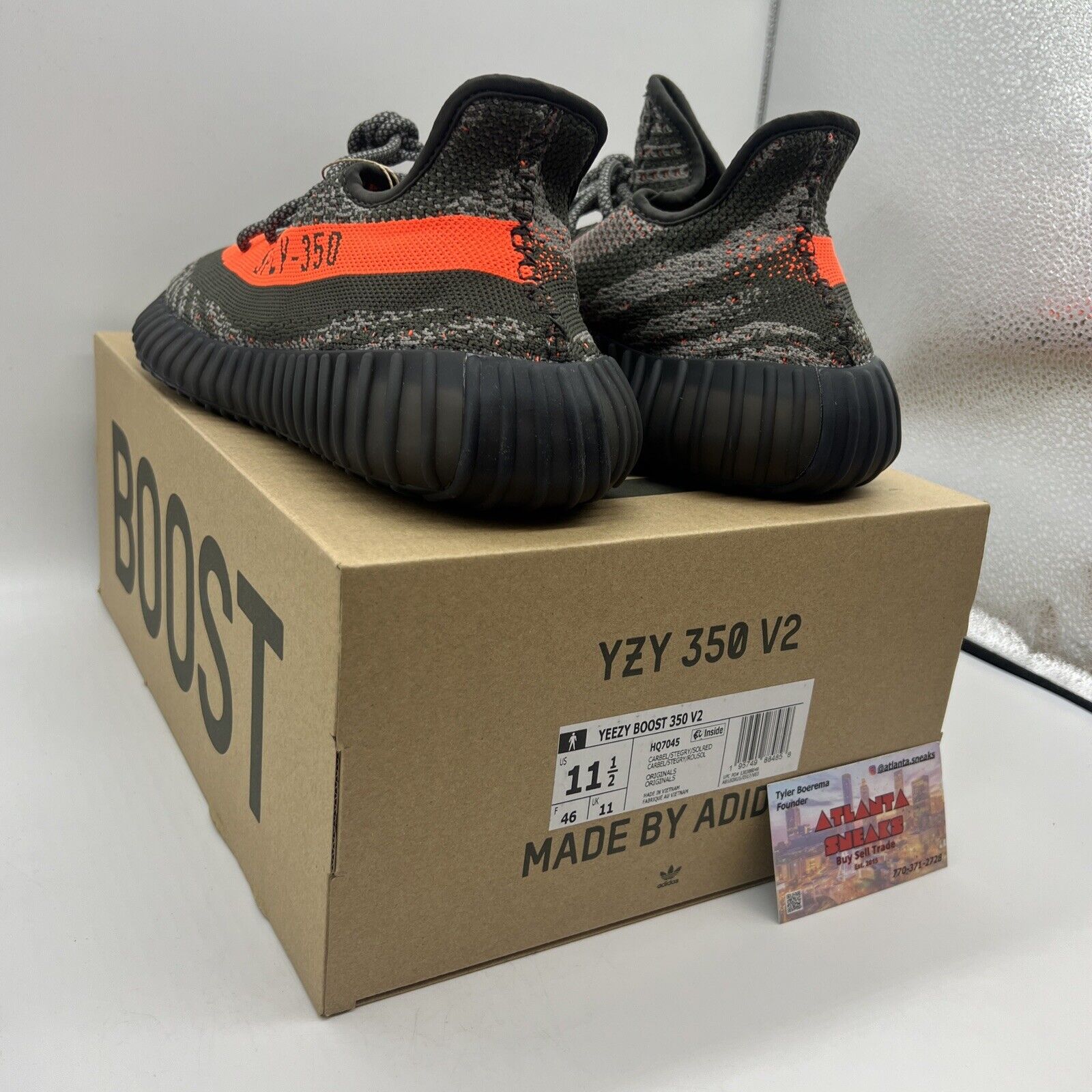 Size 11.5 - adidas Yeezy Boost 350 V2 Low Carbon Beluga Brand New Og All